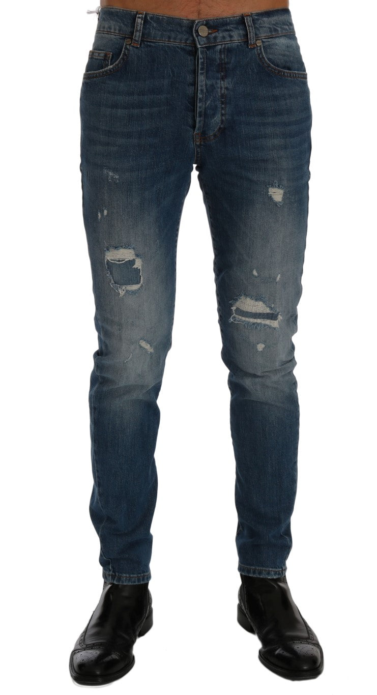 Svelte Italian Denim - Slim Fit Blue Jeans - ventzia
