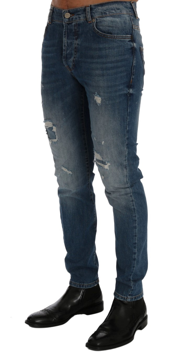 Svelte Italian Denim - Slim Fit Blue Jeans - ventzia