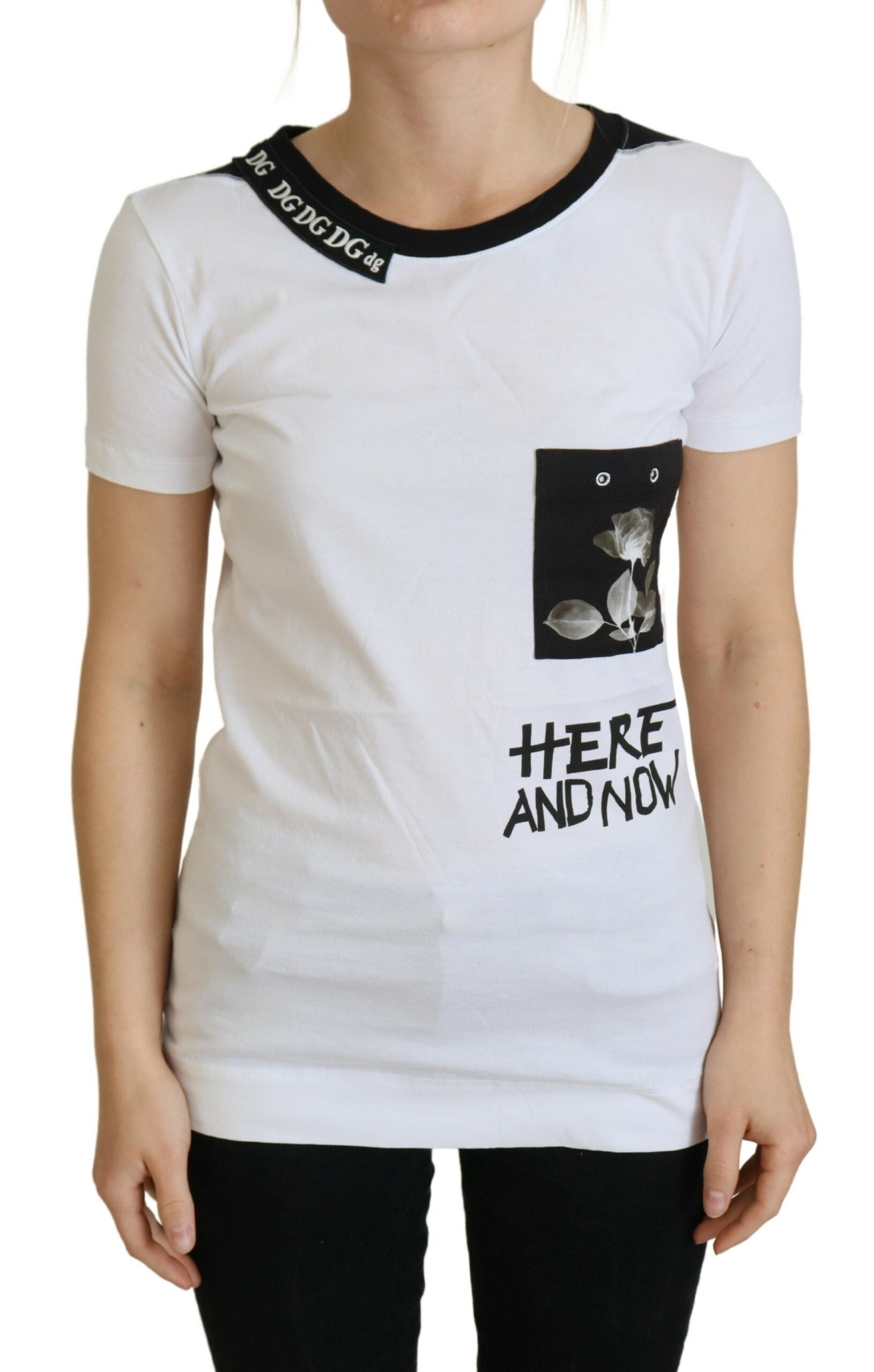 White Cotton T-shirt Crewneck T-shirt - ventzia