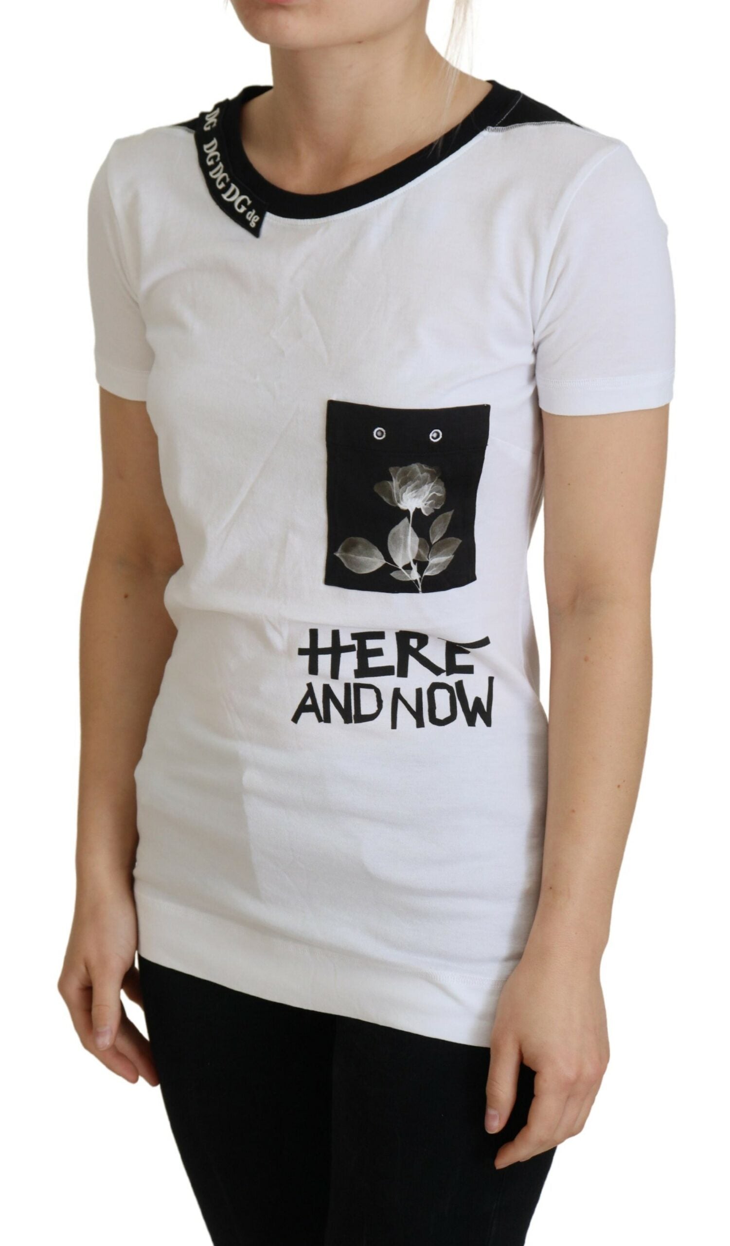 White Cotton T-shirt Crewneck T-shirt - ventzia