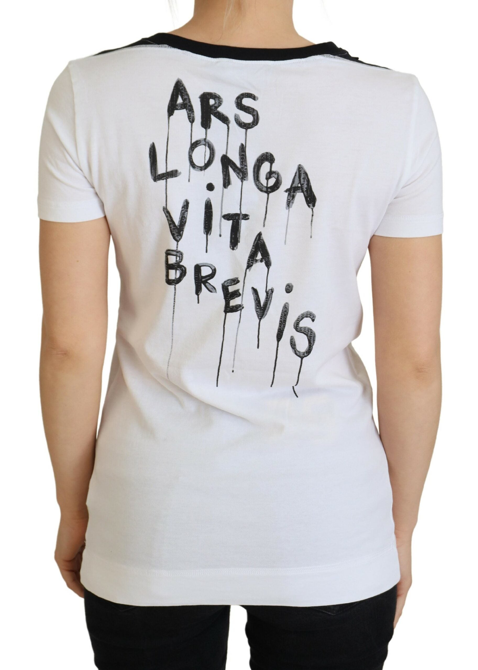 White Cotton T-shirt Crewneck T-shirt - ventzia