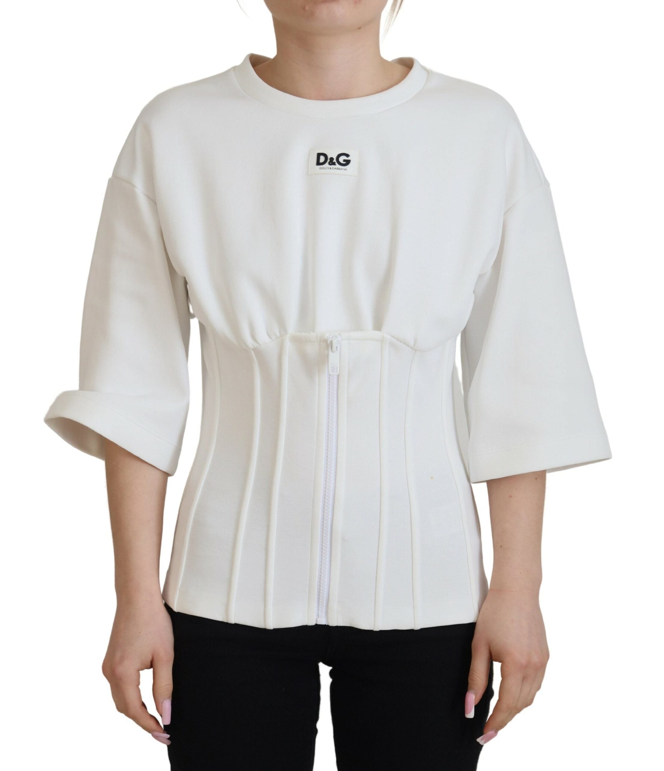 White Corset Stretch Cotton Top T-shirt - ventzia
