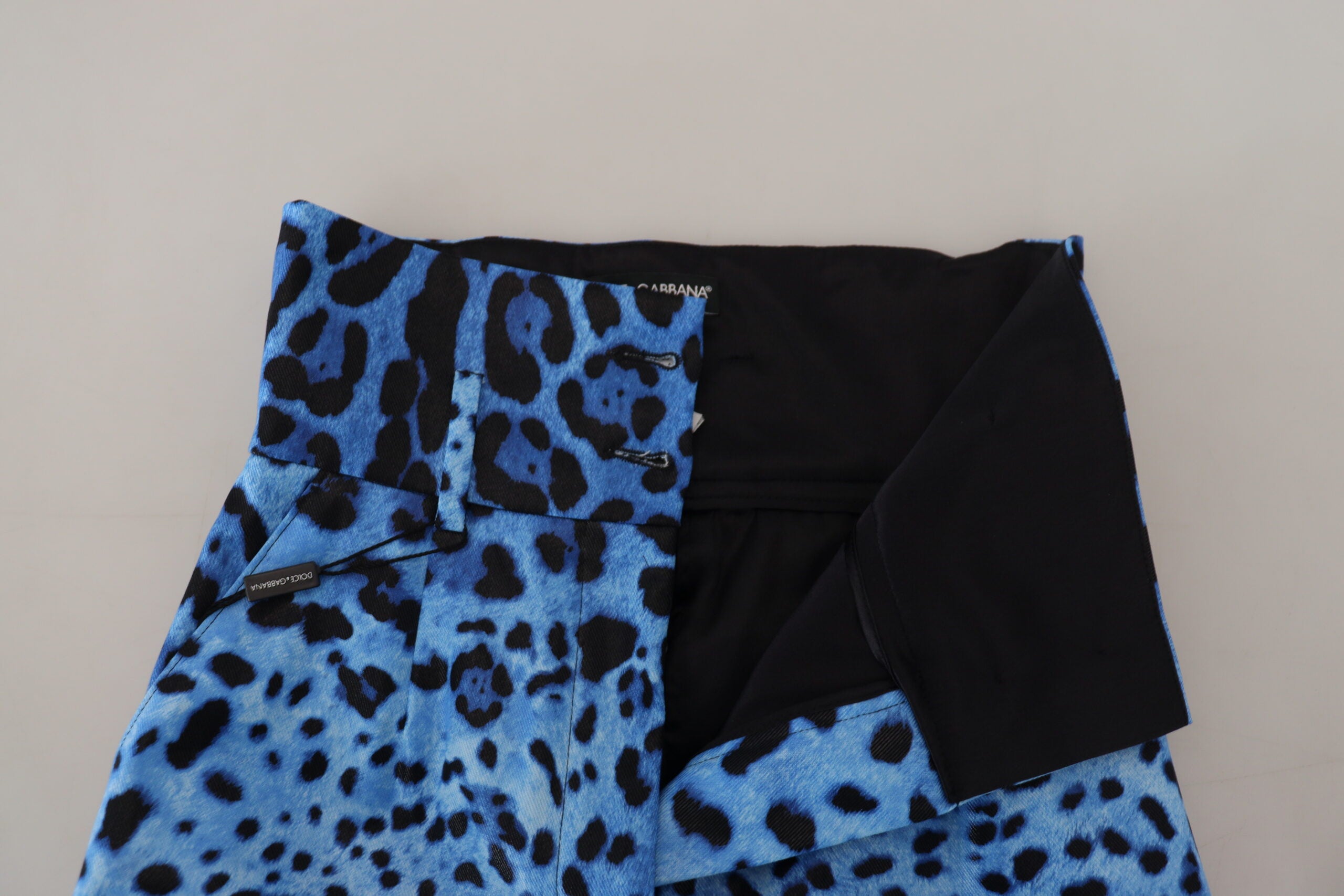 Blue Leopard Print High Waist Pants - ventzia