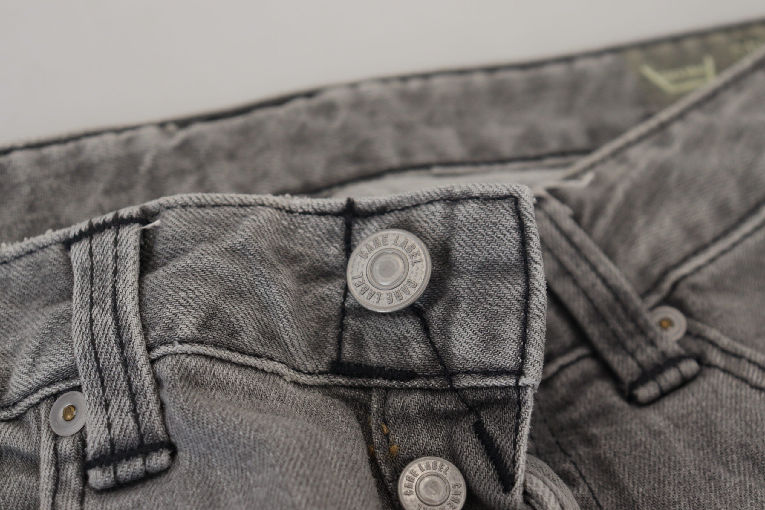 Gray Washed Cotton Skinny Women Casual Denim Jeans - ventzia