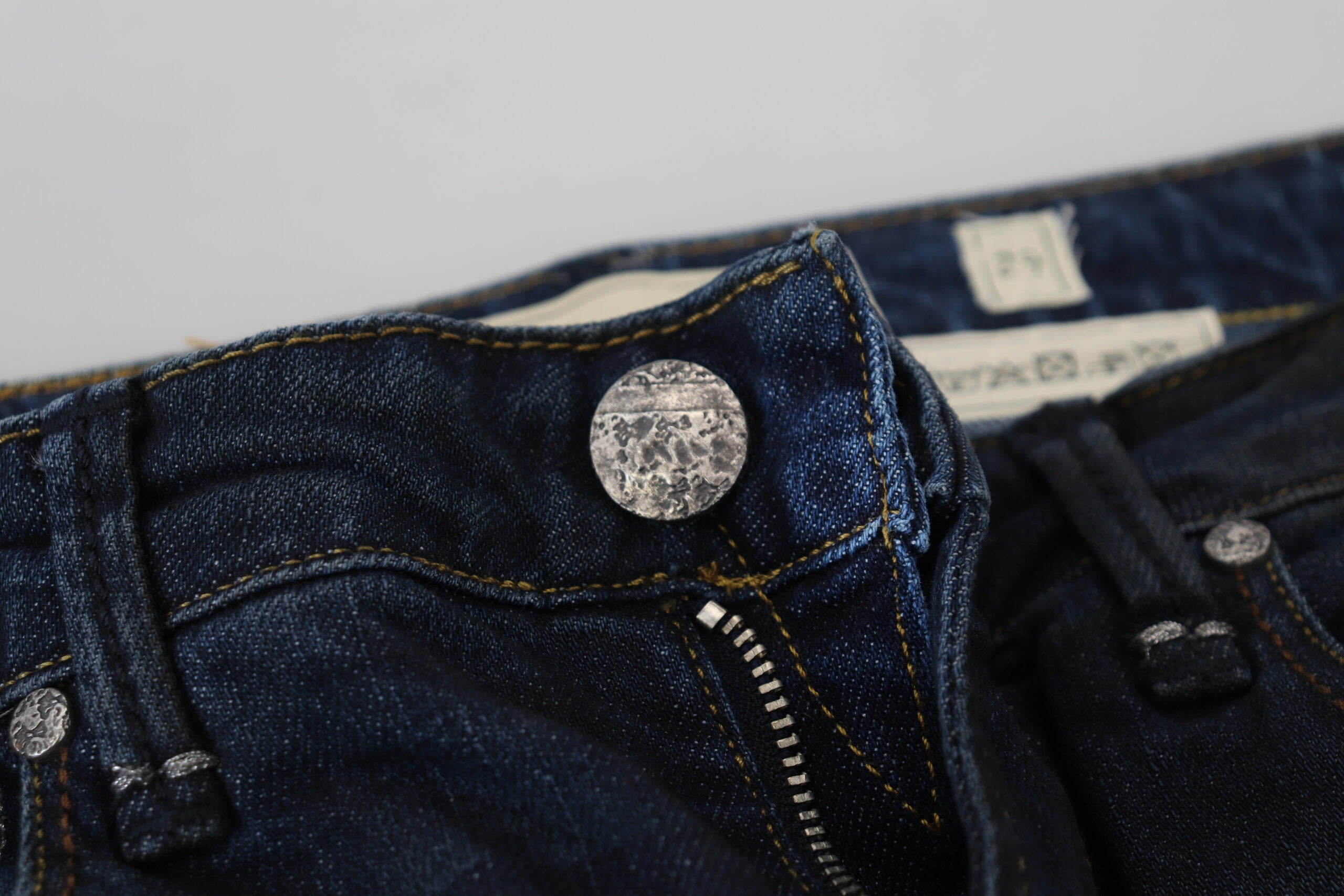 Blue Cotton Skinny Low Waist Women Casual Denim Jeans - ventzia