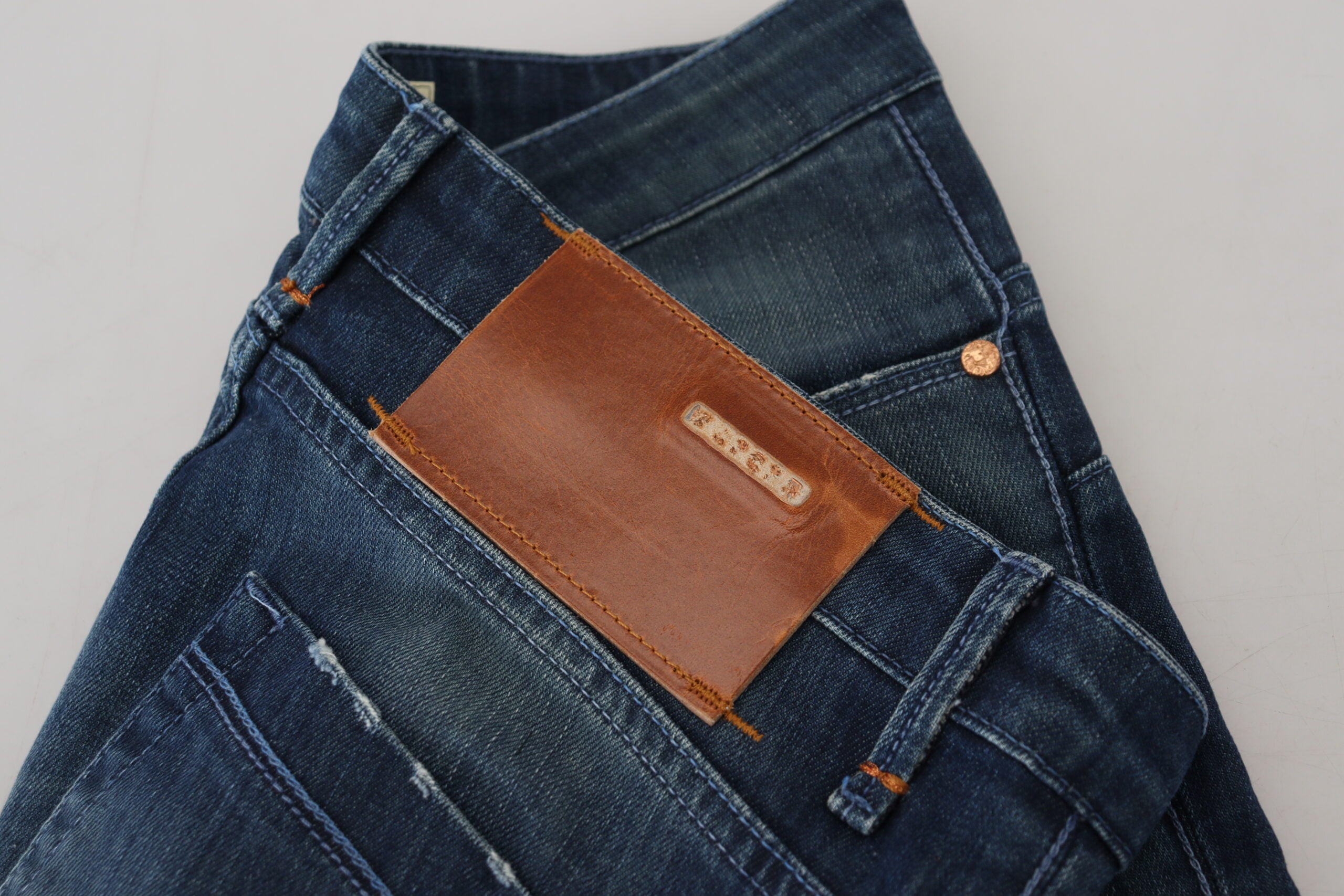 Blue Cotton Slim Fit Women Casual Denim Jeans - ventzia