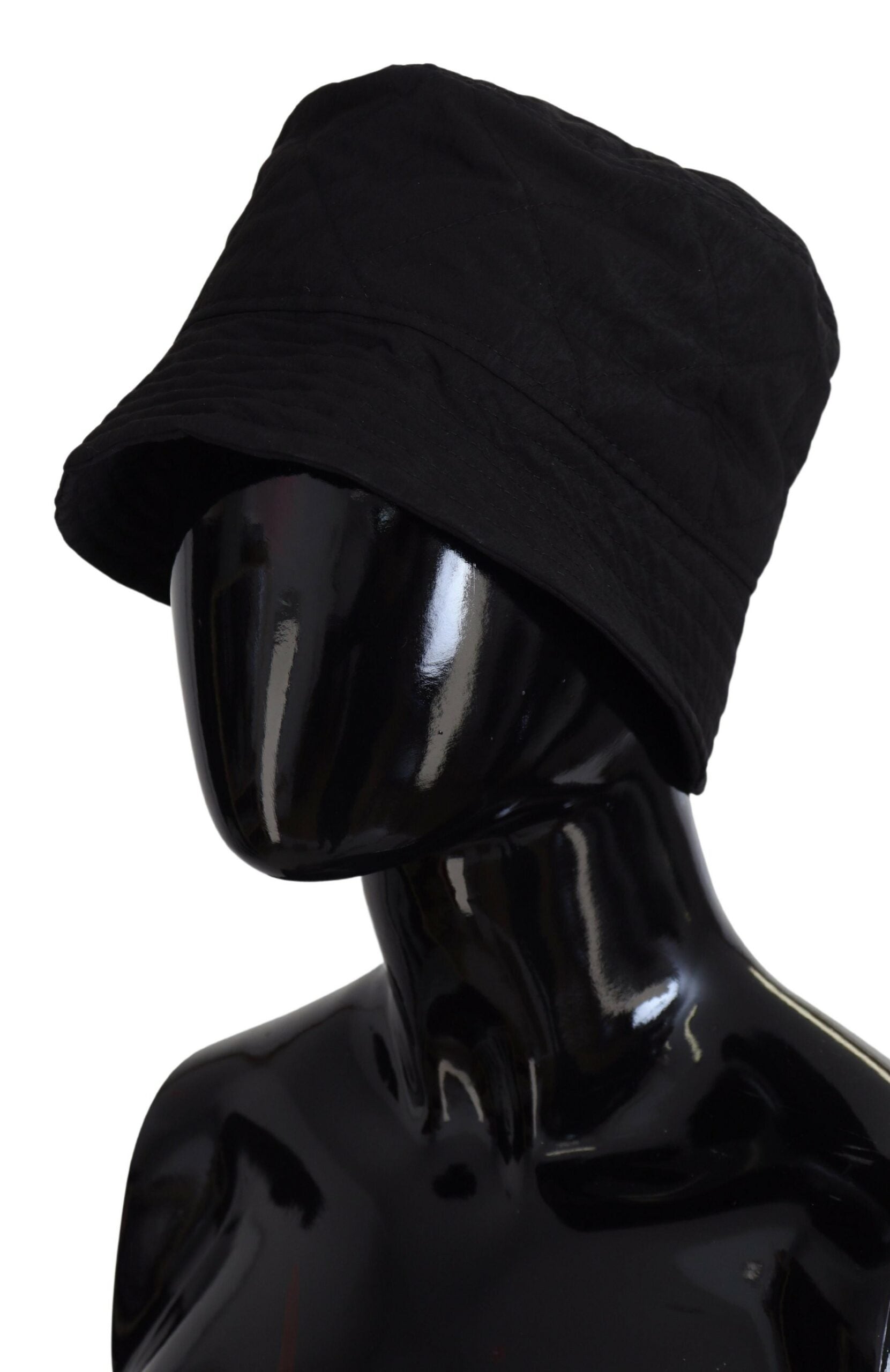 Black Nylon Women Bucket Cap Hat - ventzia