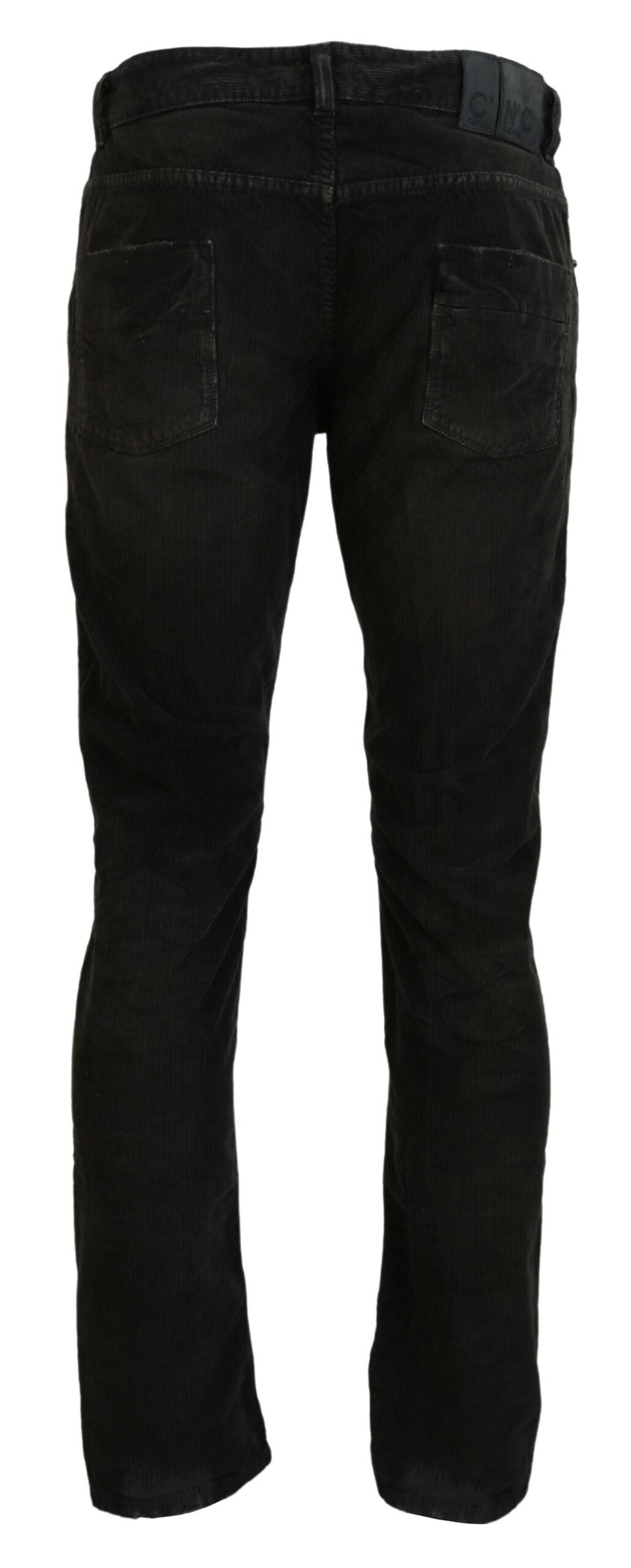 Gray Cotton Corduroy Men Casual Jeans - ventzia