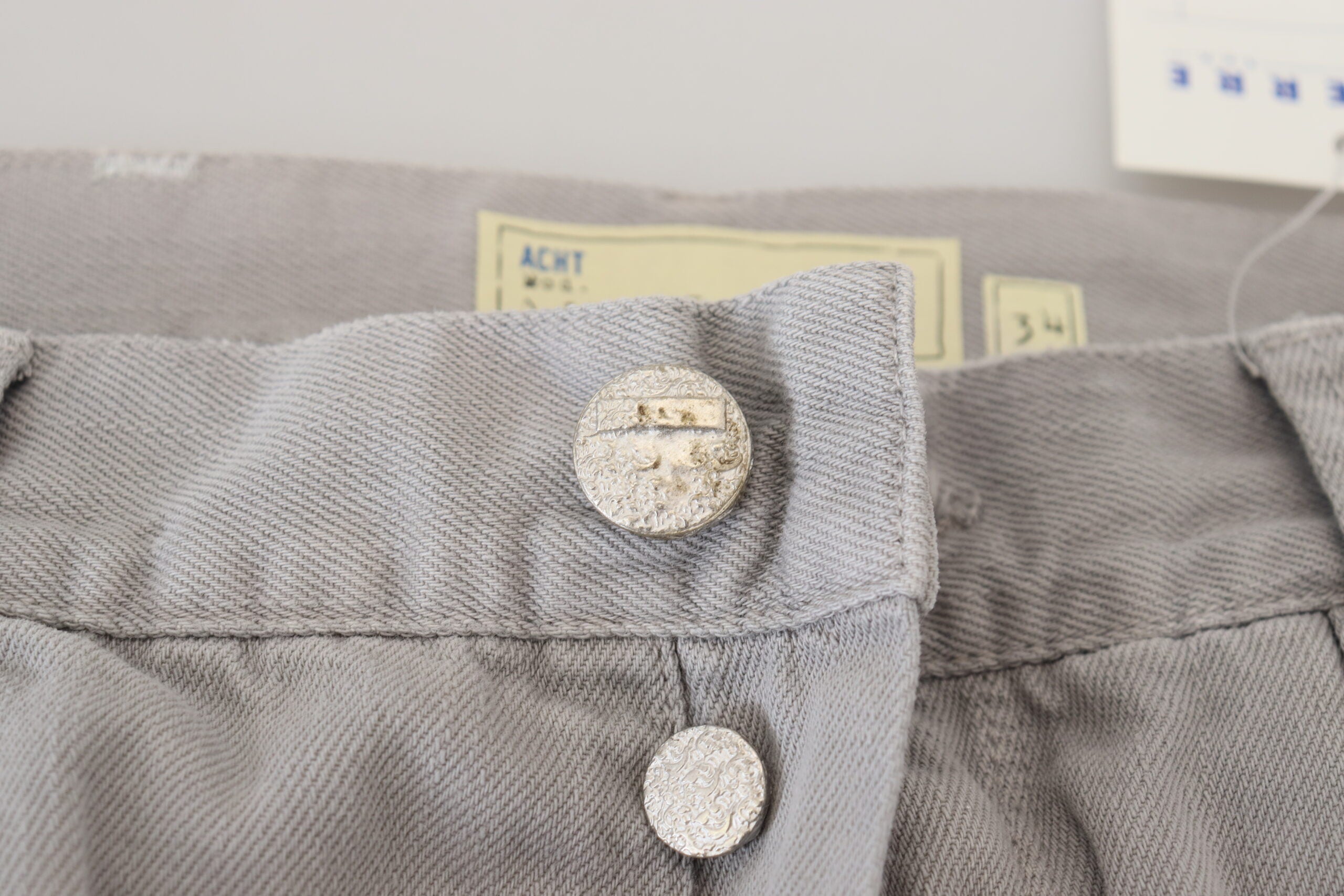 Gray Cotton Straight Fit Folded Hem Casual Denim Jeans - ventzia