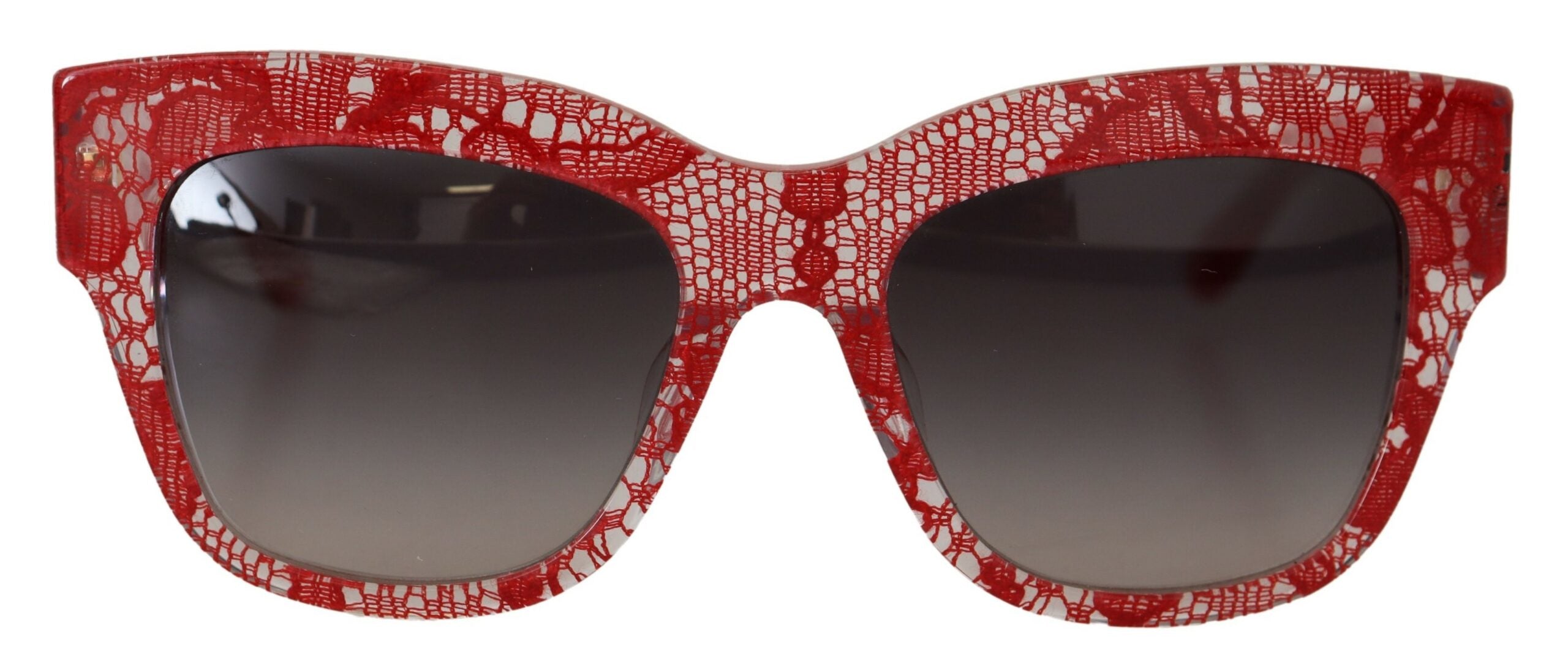 Red DG4231F Lace Acetate Rectangle Shades Sunglasses - ventzia
