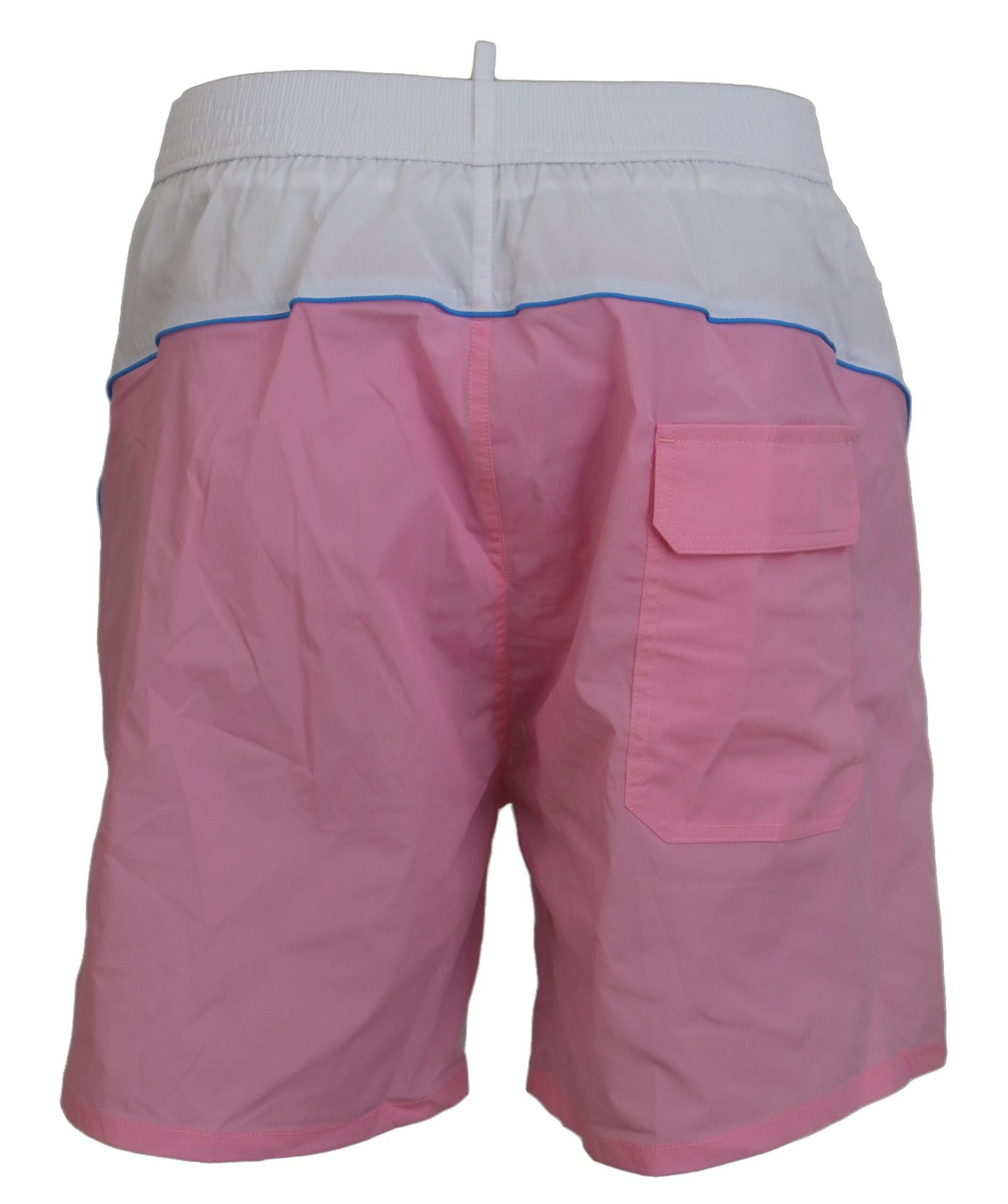 White Pink Logo Print Men Beachwear Shorts Swimwear - ventzia