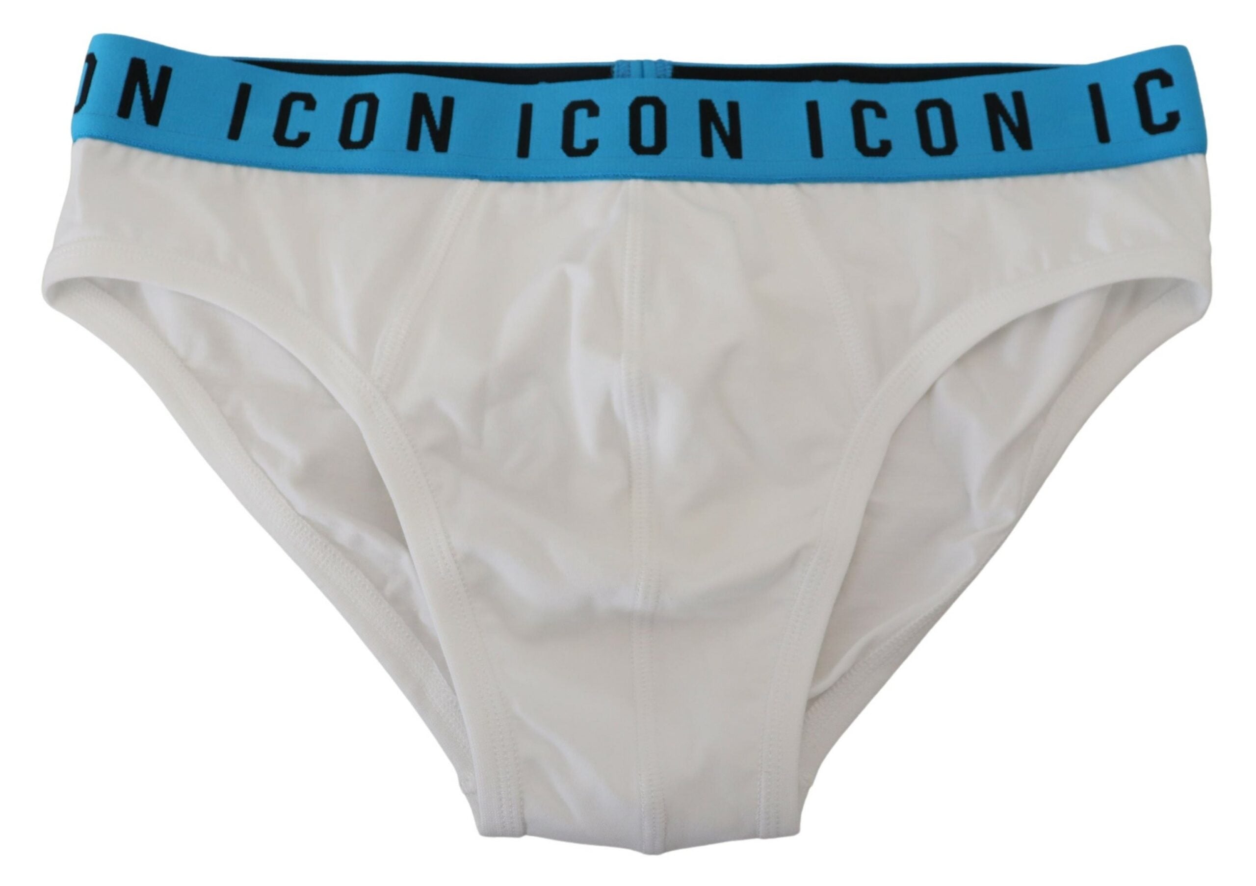 White Icon Logo Cotton Stretch Men Brief Underwear - ventzia