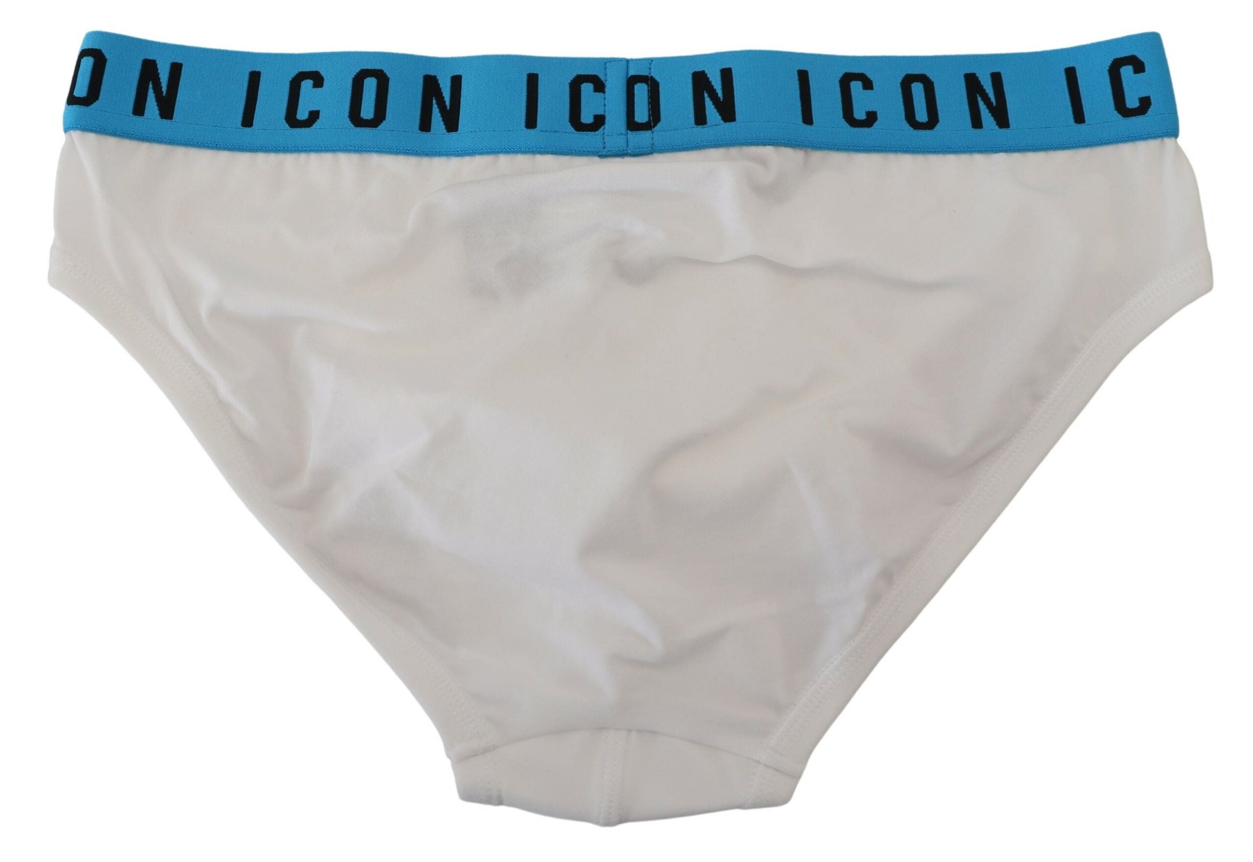 White Icon Logo Cotton Stretch Men Brief Underwear - ventzia