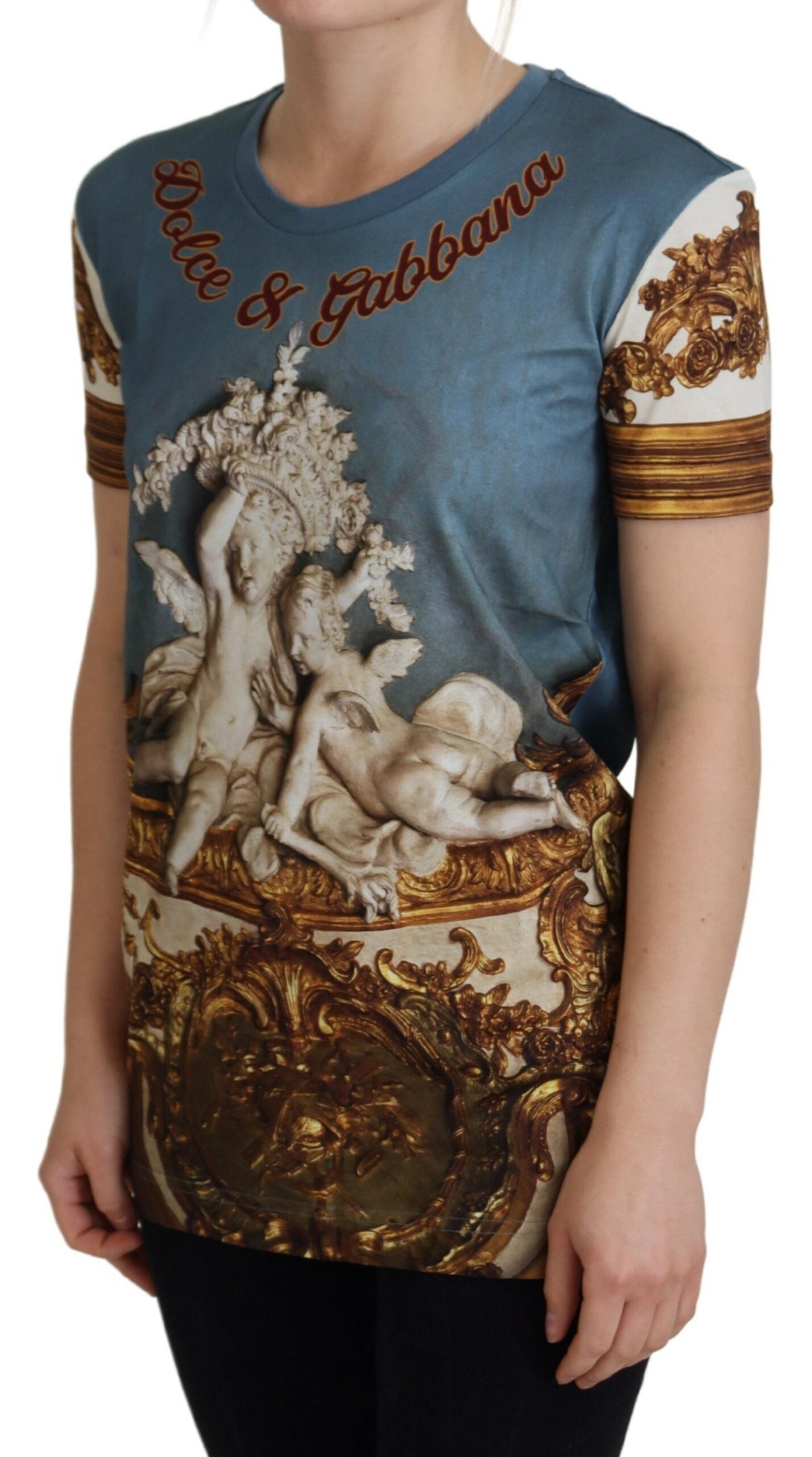 Multicolor DG Logo Angel Printed Shirt Top - ventzia