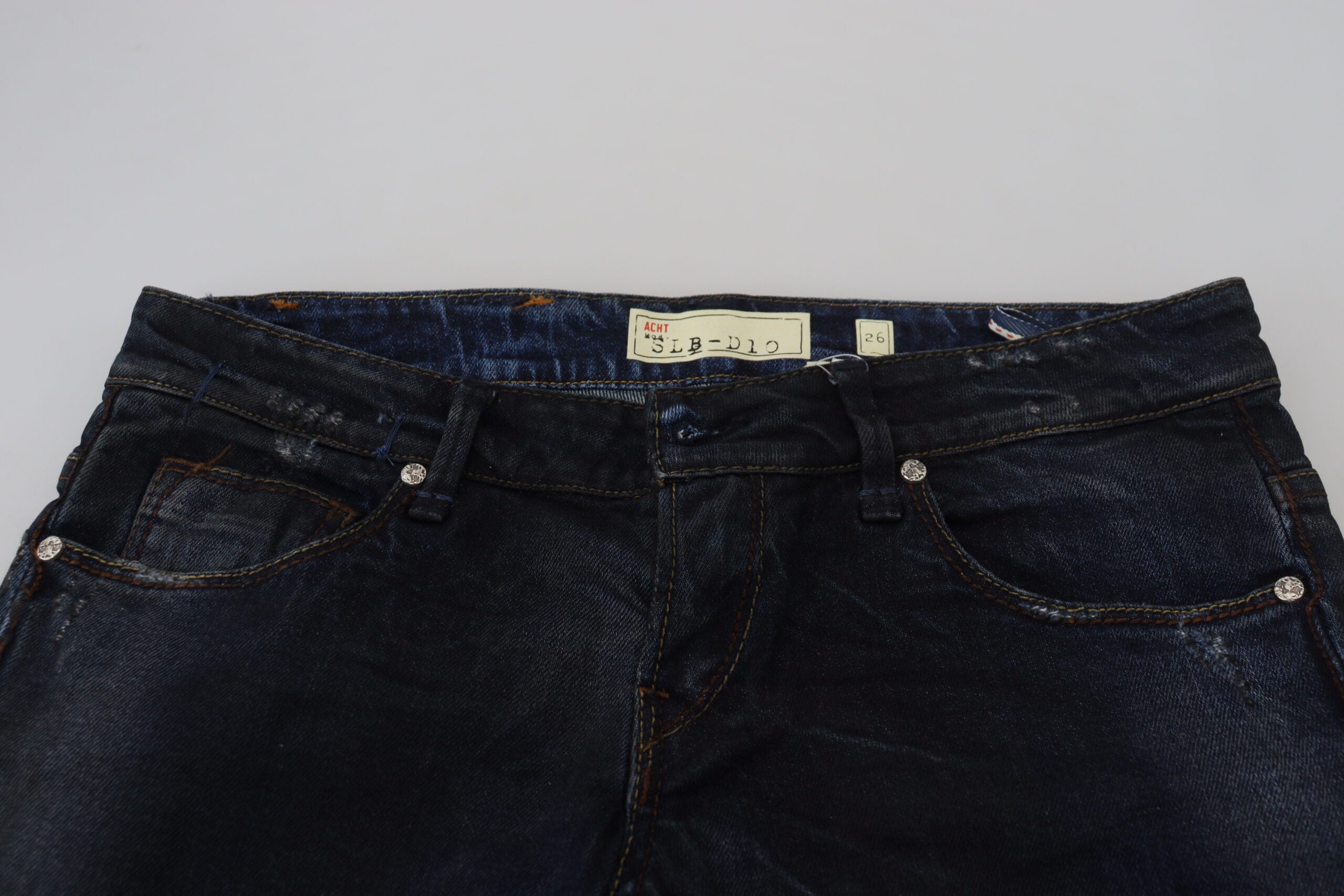 Blue Low Waist Slim Fit Women Denim Jeans - ventzia
