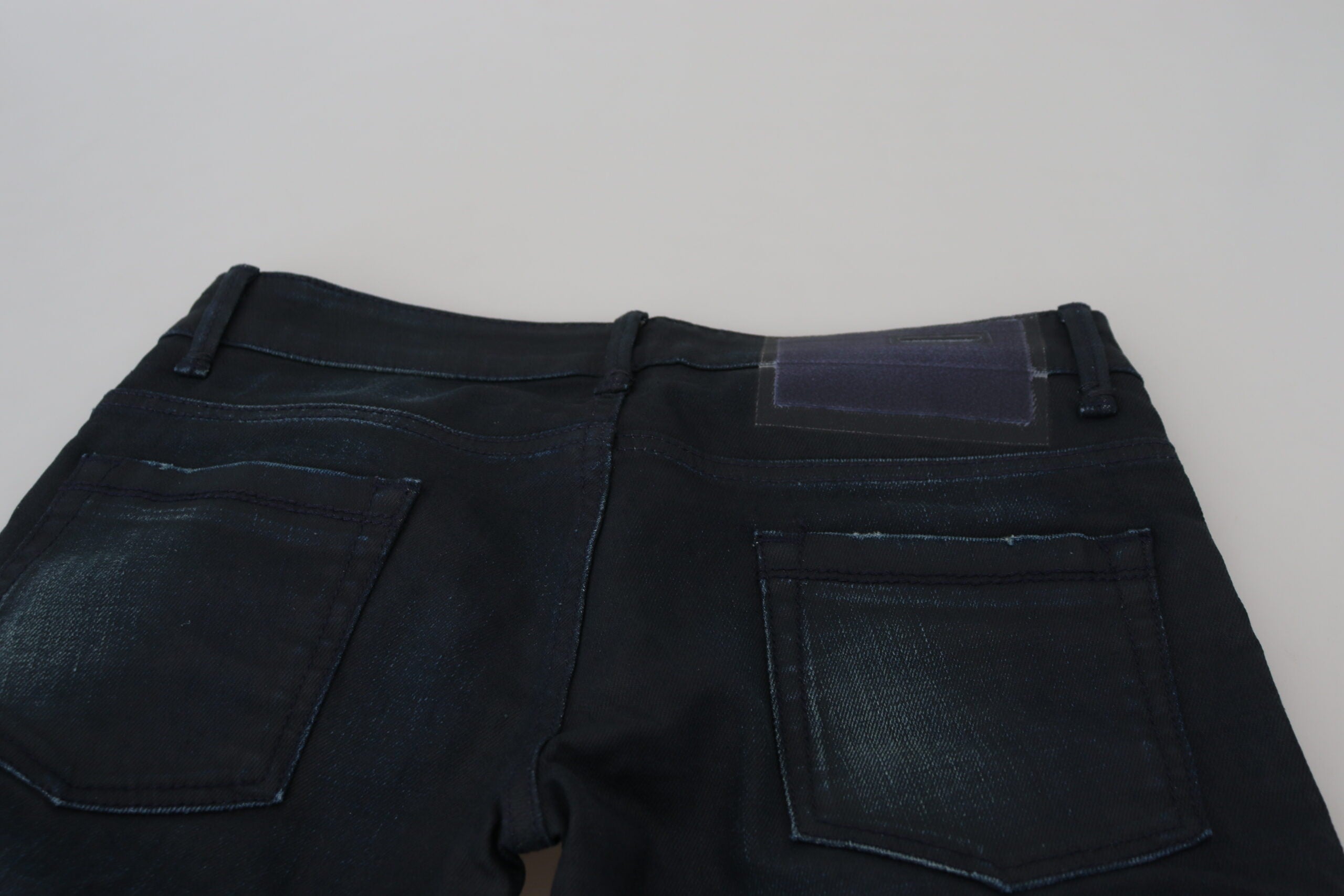 Blue Low Waist Slim Fit Women Denim Jeans - ventzia