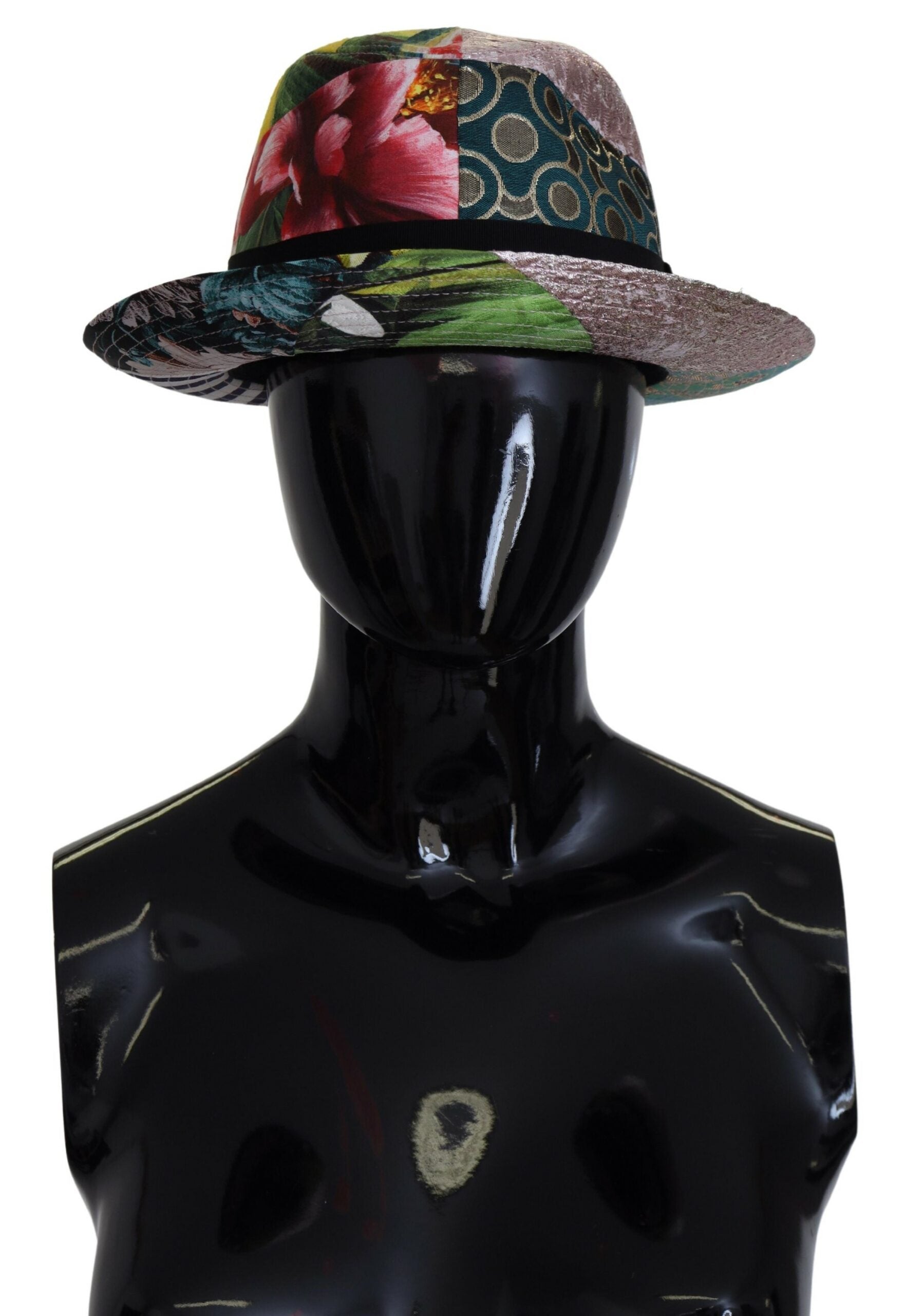 Multicolor Patchwork Women Fedora Wide Brim Hat - ventzia