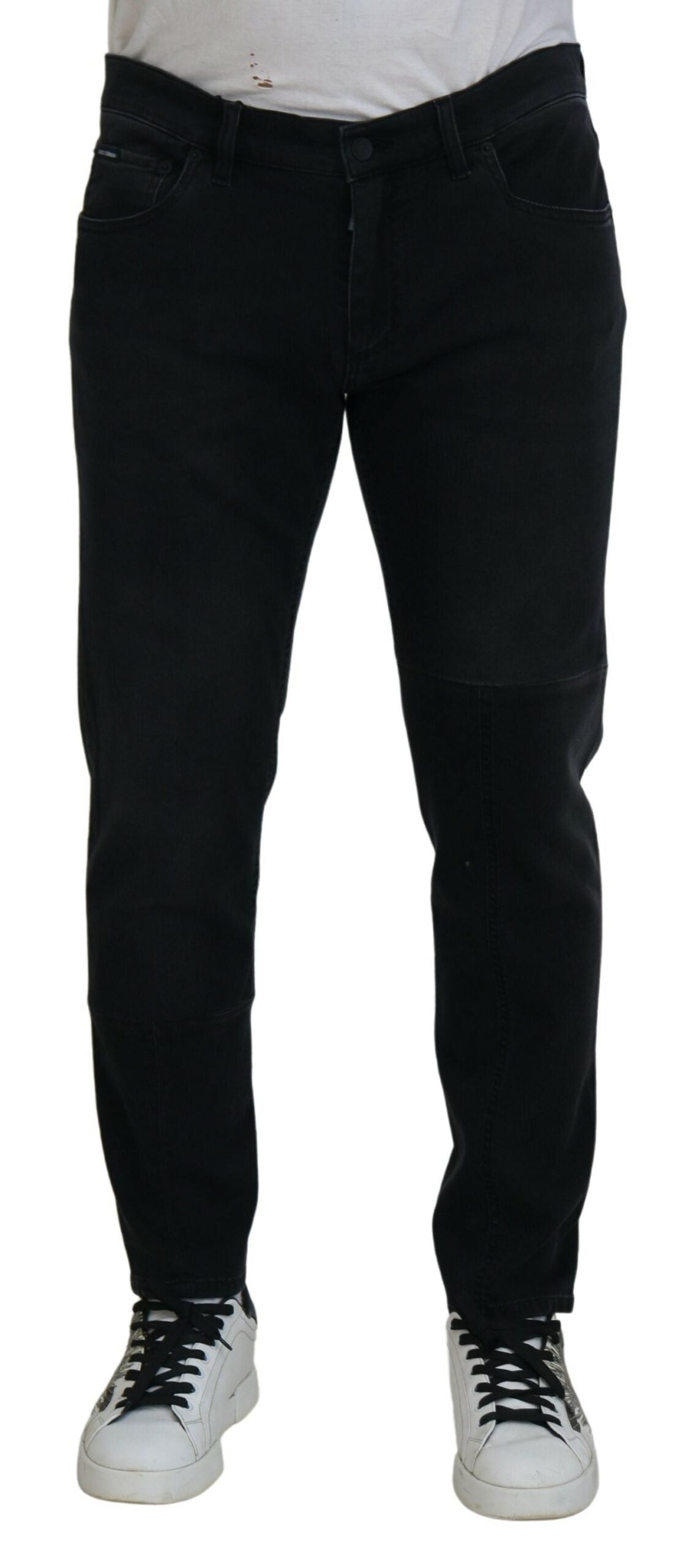 Black Angel Embroidery Skinny Denim Jeans - ventzia