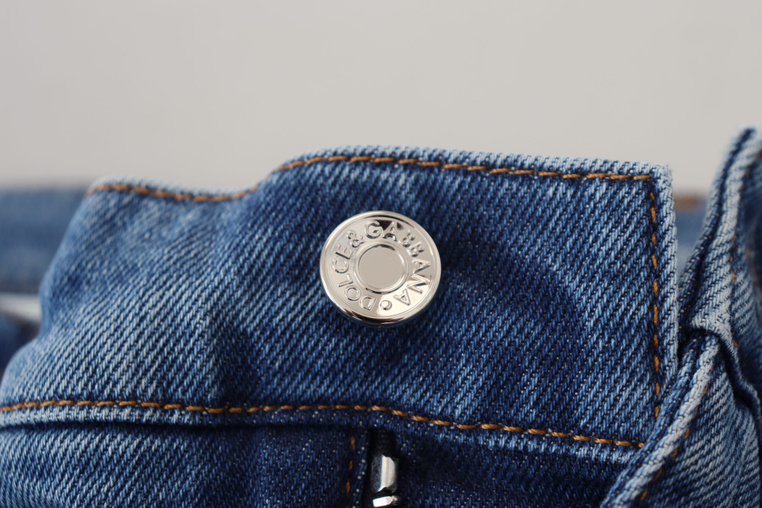 Blue Washed Skinny Cotton Denim Jeans - ventzia