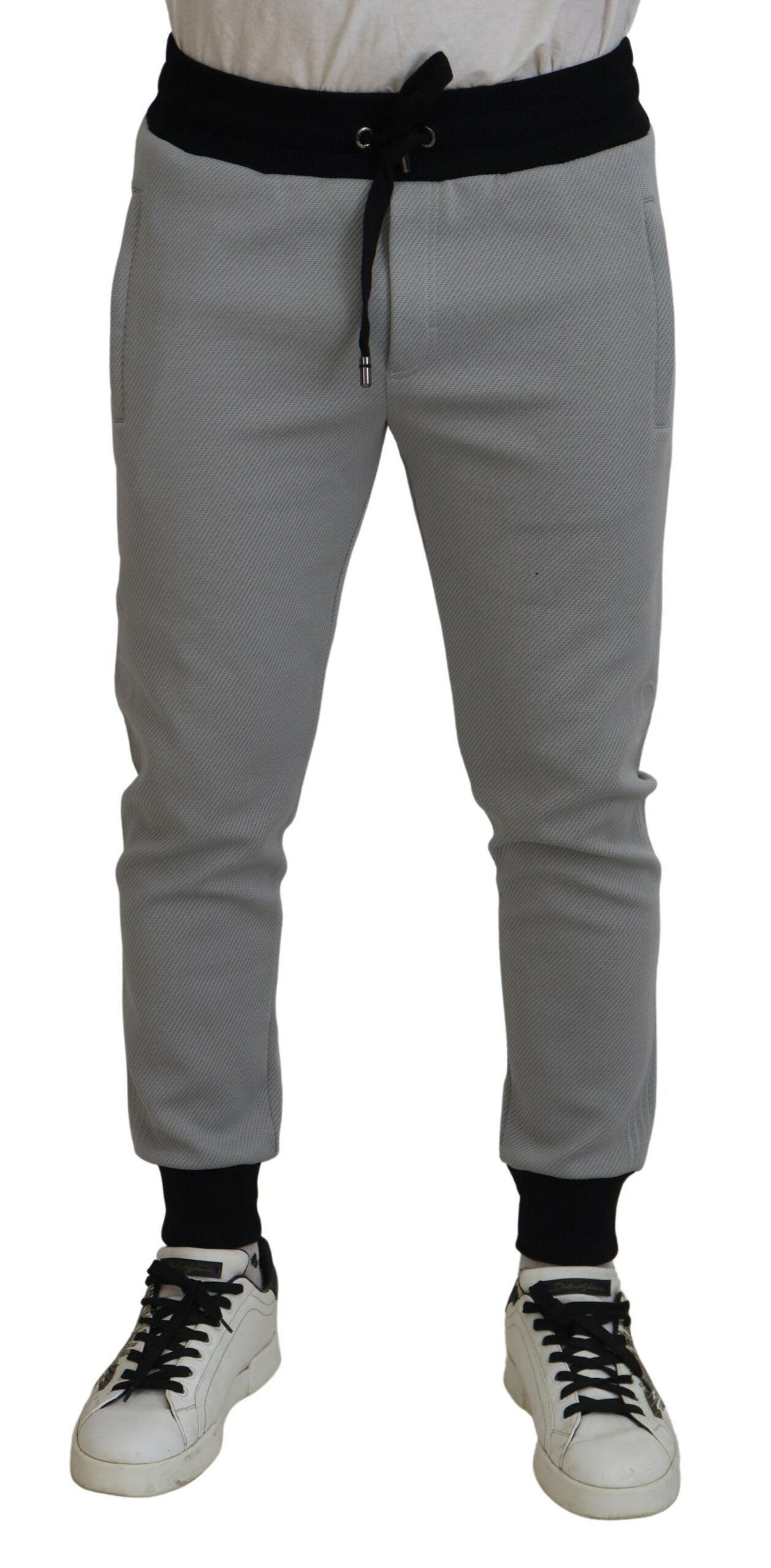 Gray Polyester Sweatpants Jogger Pants - ventzia