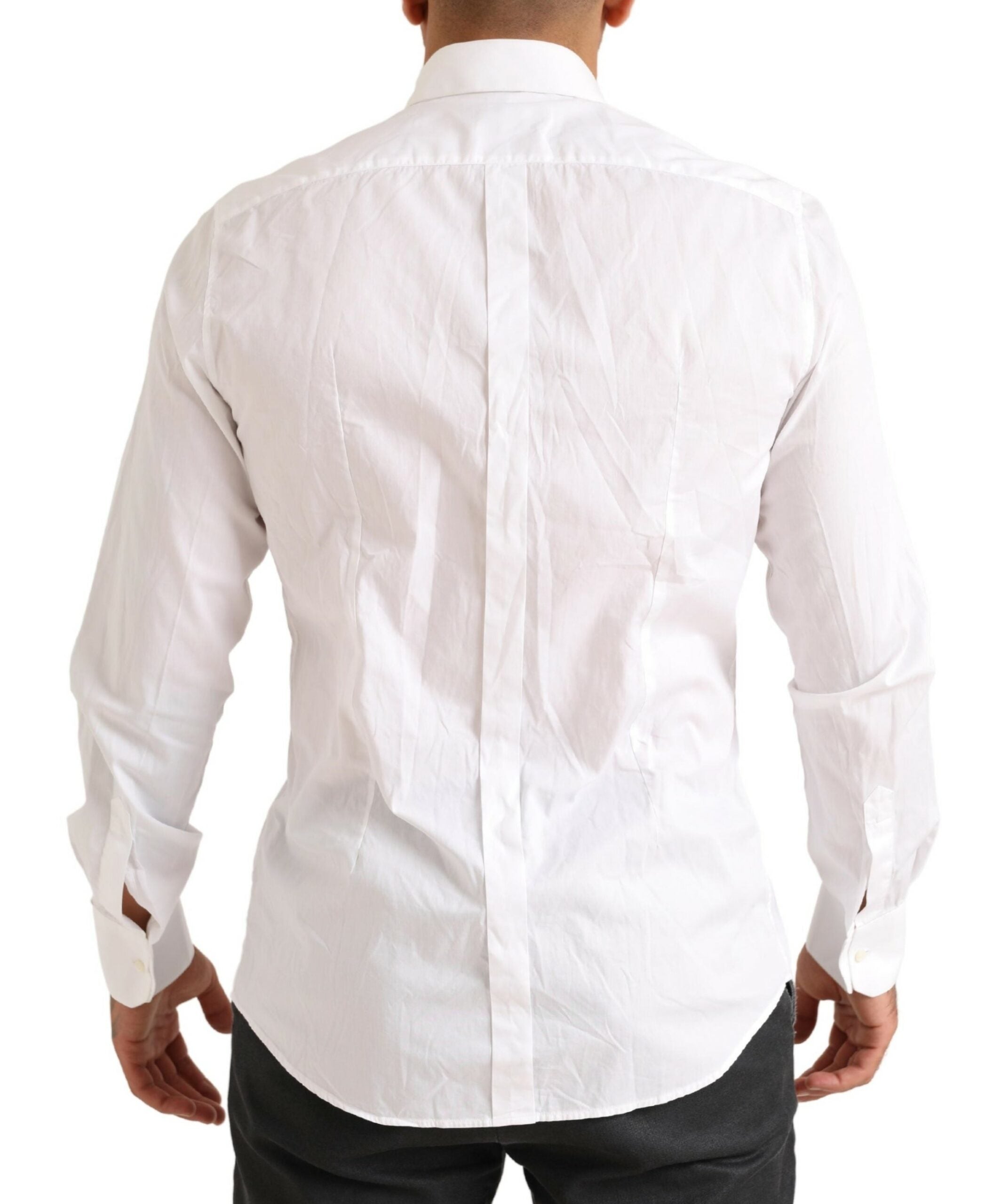 White GOLD Formal Cotton Tuxedo Dress Shirt - ventzia