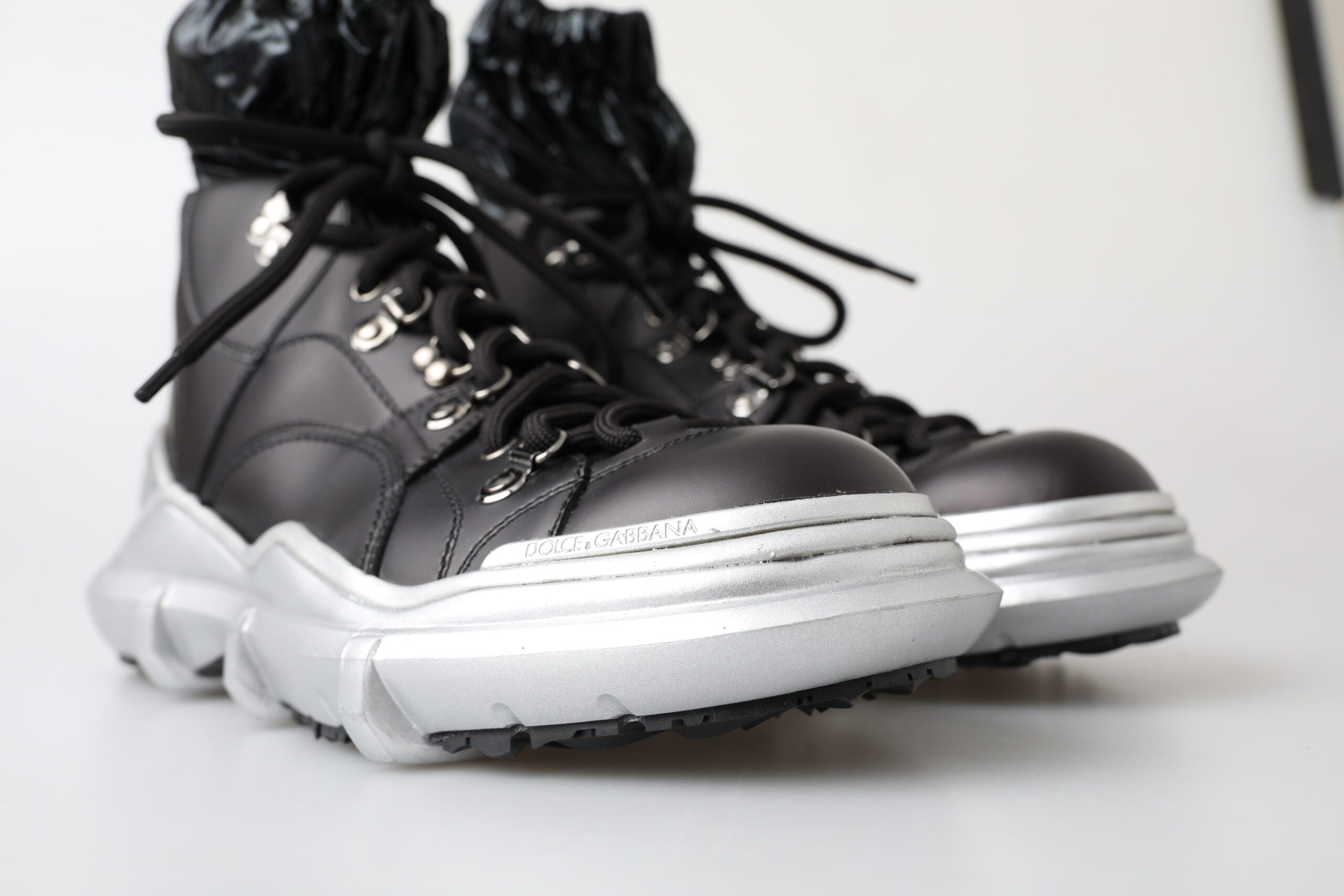 Black Nylon Galileo High Top Sneakers Shoes - ventzia