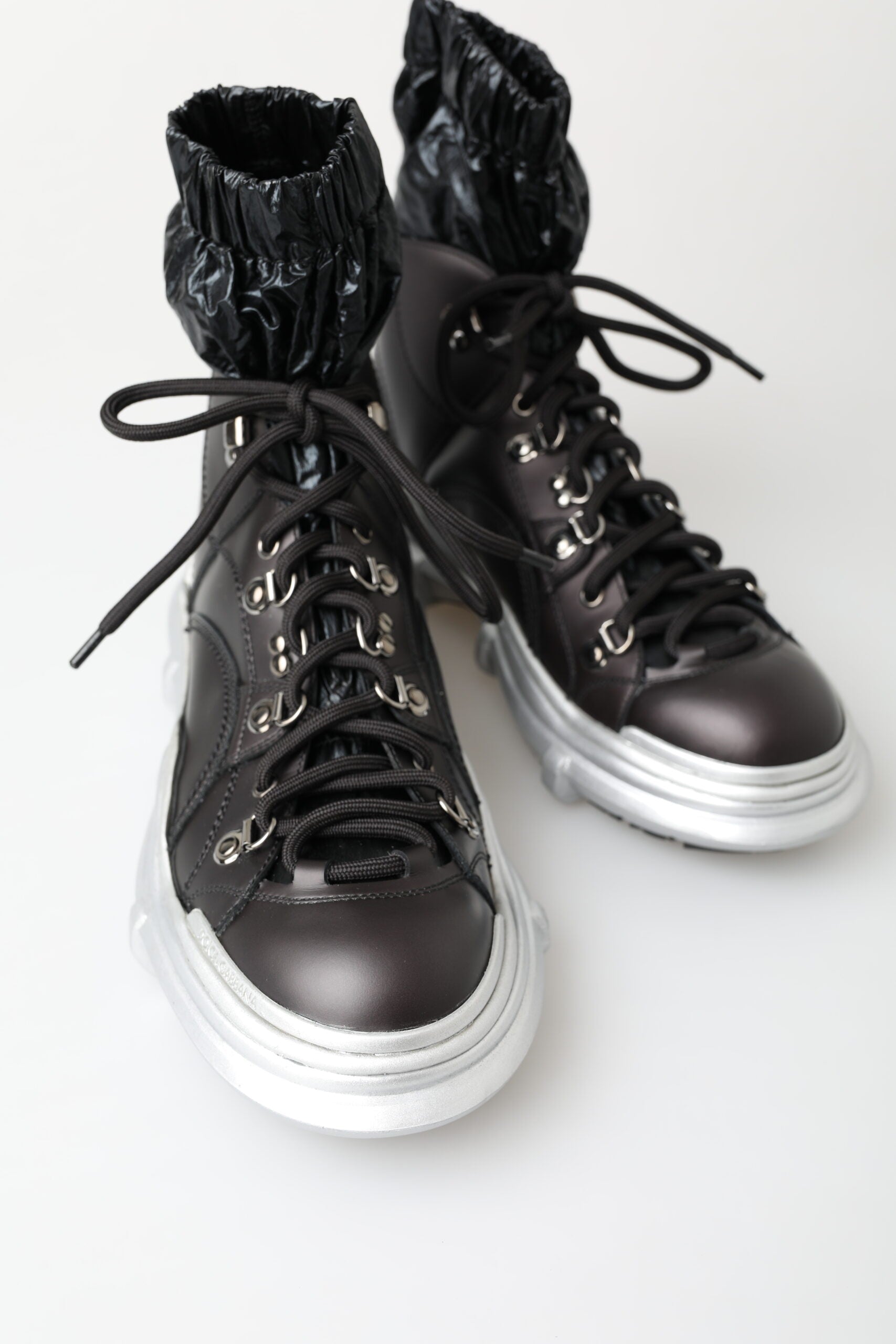 Black Nylon Galileo High Top Sneakers Shoes - ventzia