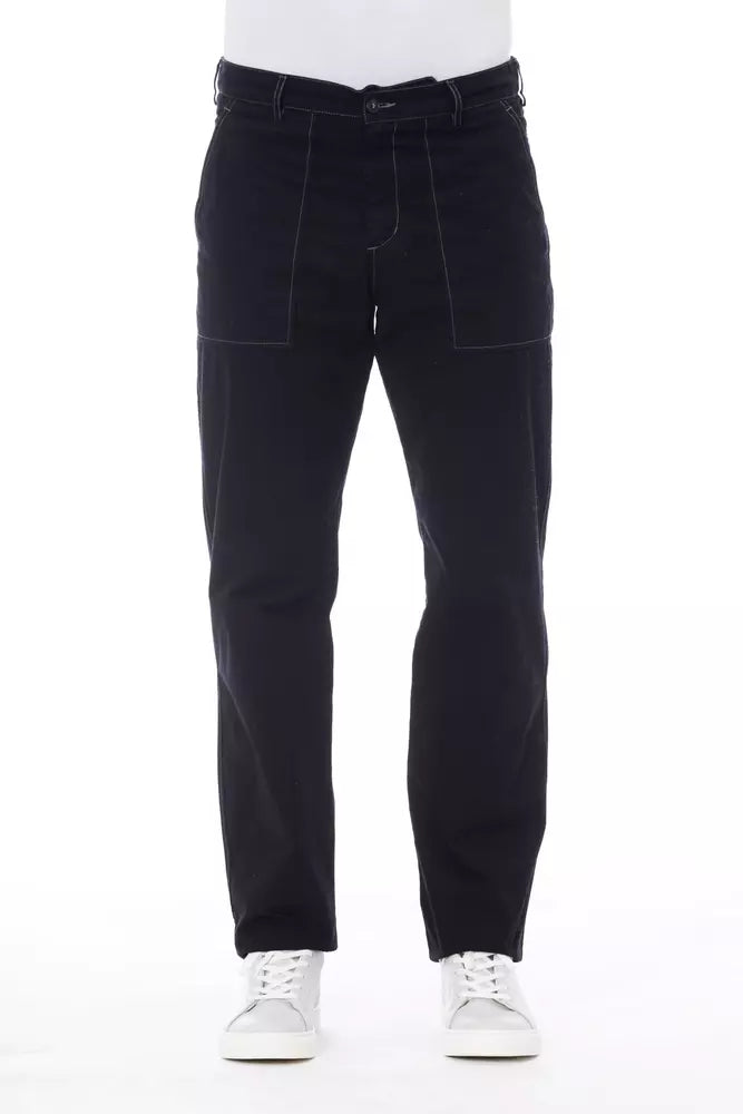 Blue Cotton Men's Pant - ventzia