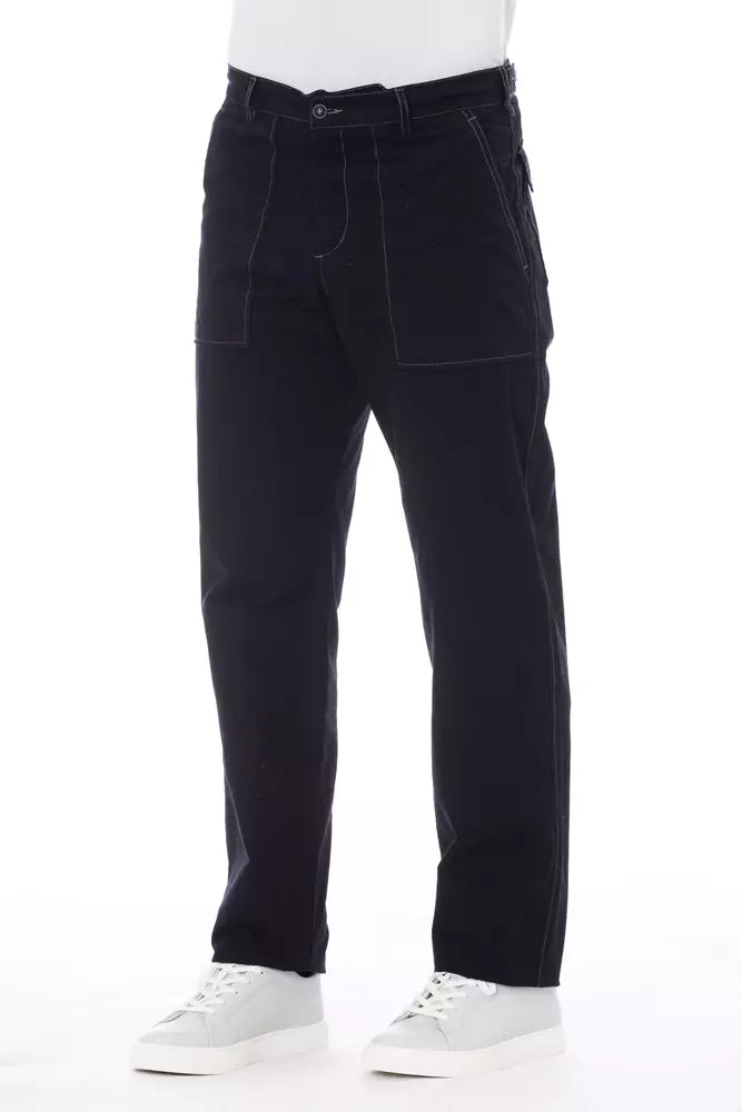 Blue Cotton Men's Pant - ventzia