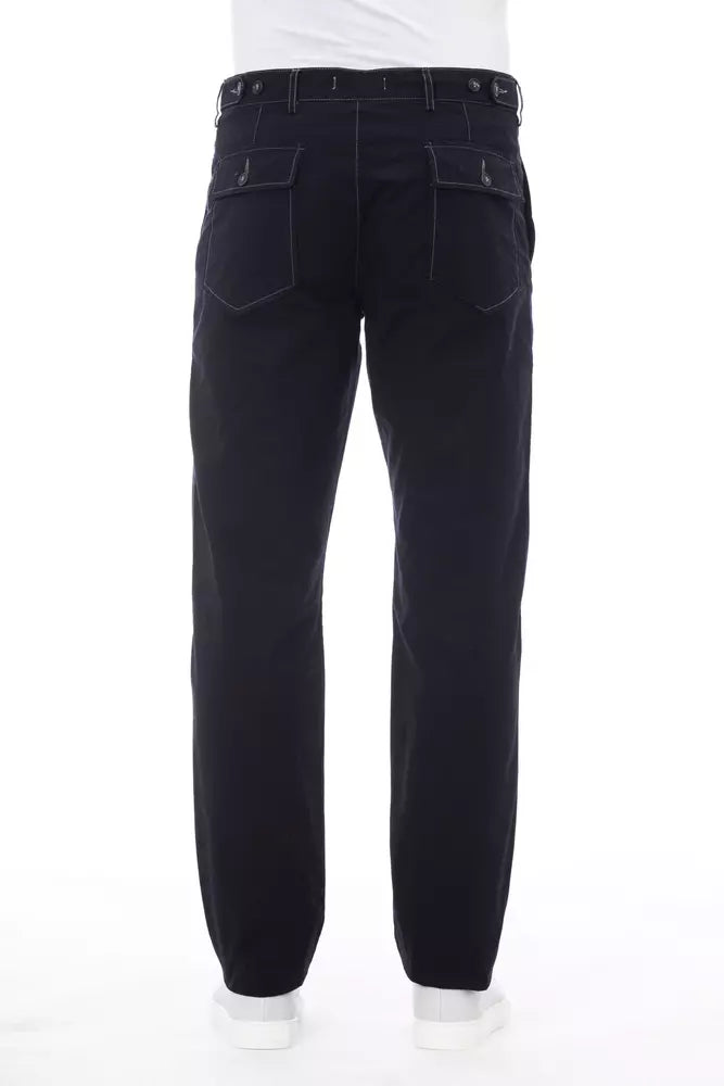 Blue Cotton Men's Pant - ventzia