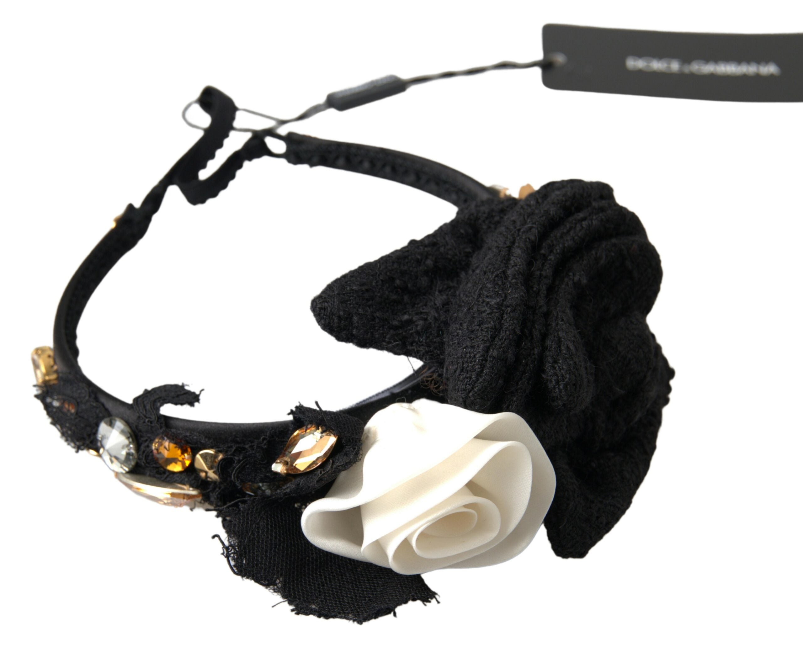 Elegant Crystal-Embellished Silk Diadem - ventzia