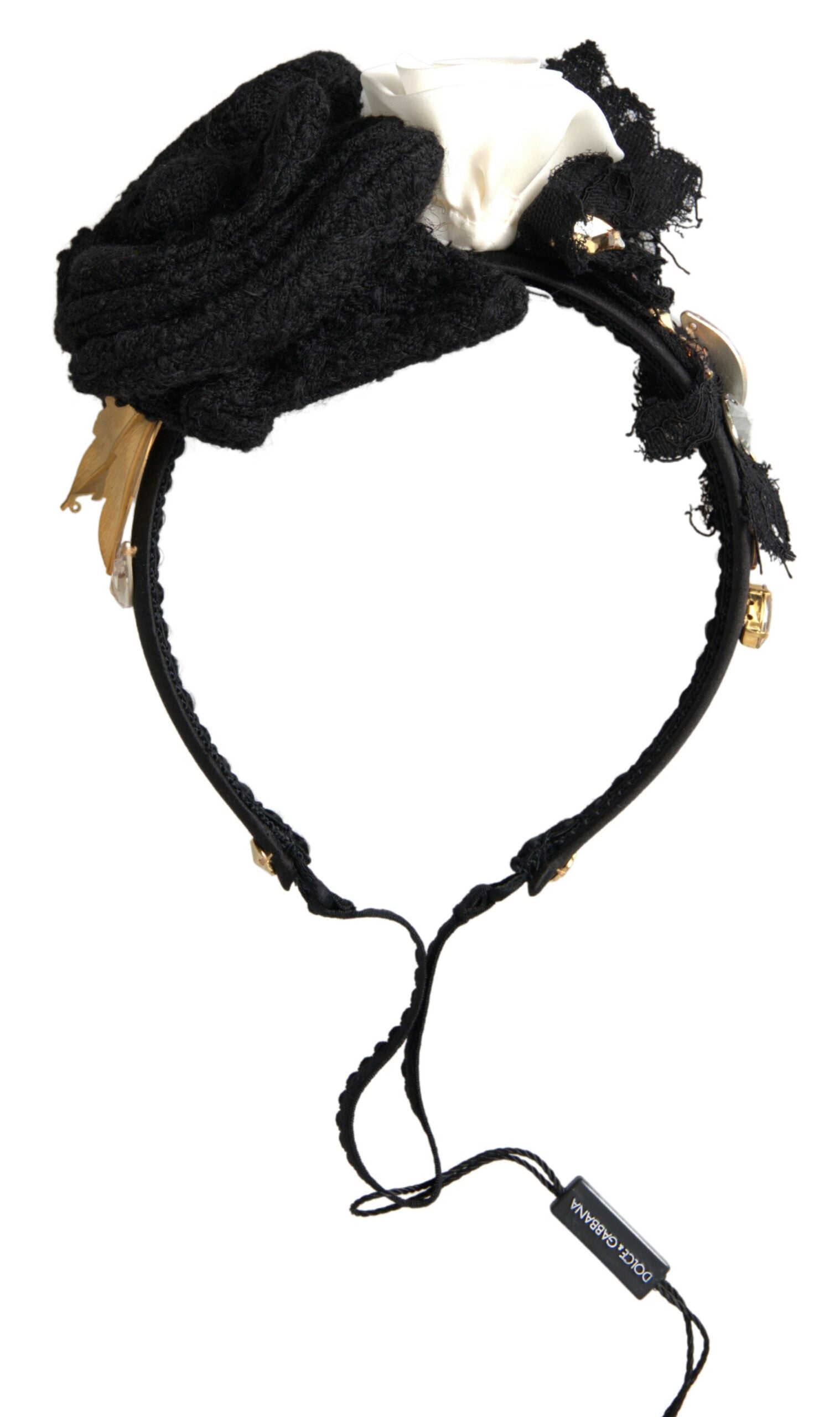 Elegant Crystal-Embellished Silk Diadem - ventzia