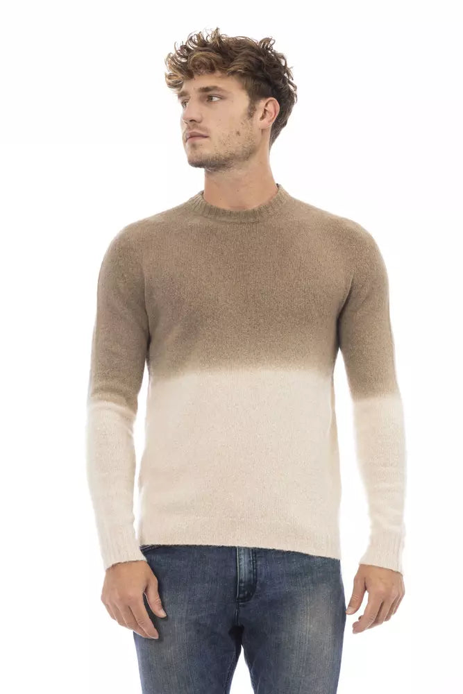 Beige Alpaca Men Sweater - ventzia