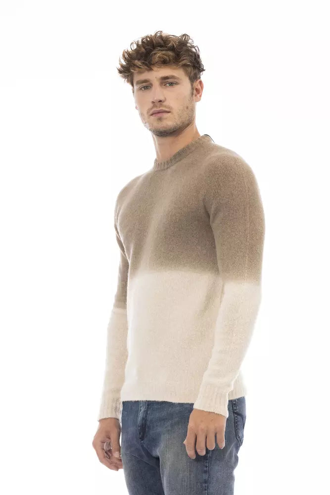 Beige Alpaca Men Sweater - ventzia