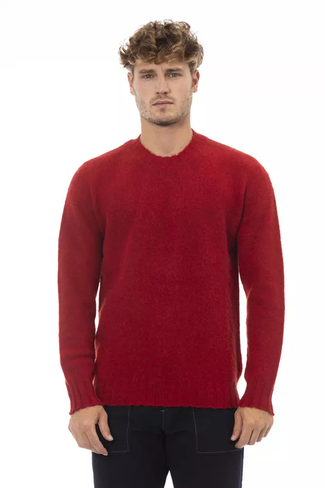 Red Wool Men Sweater - ventzia