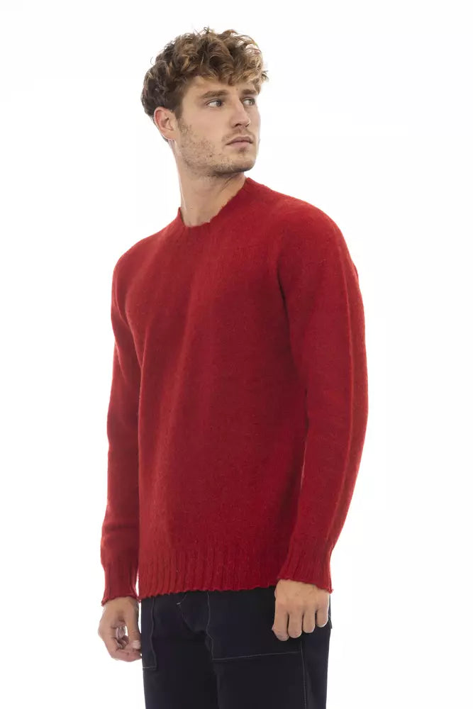 Red Wool Men Sweater - ventzia