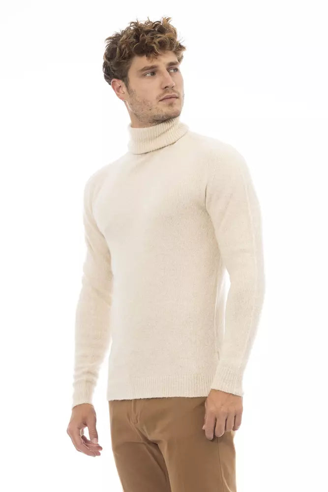 Beige Alpaca Men Sweater - ventzia