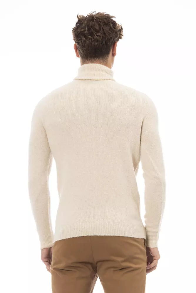 Beige Alpaca Men Sweater - ventzia