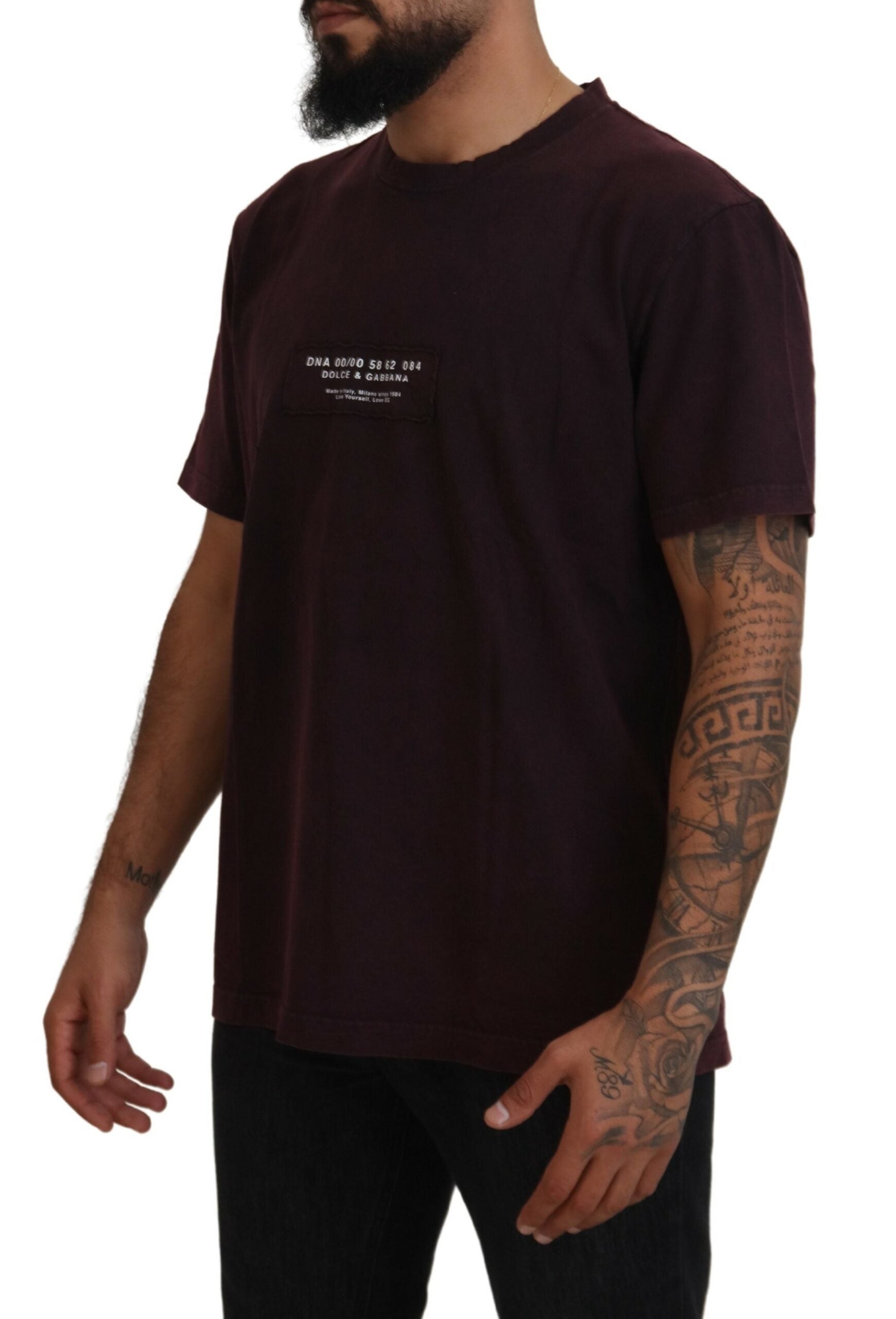 Bordeaux Crewneck Short Sleeve  T-shirt - ventzia