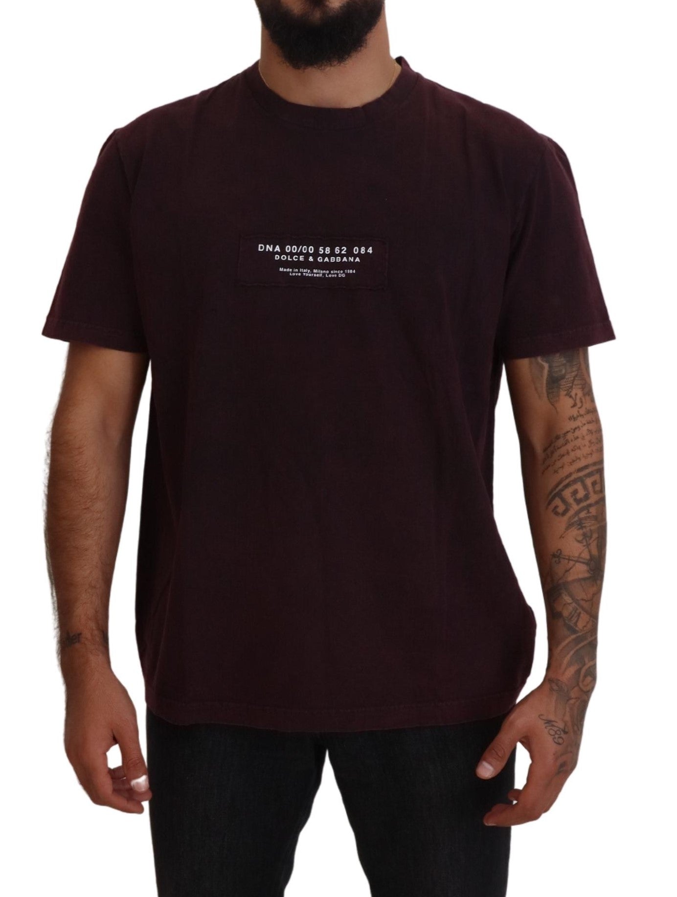 Bordeaux Crewneck Short Sleeve  T-shirt - ventzia