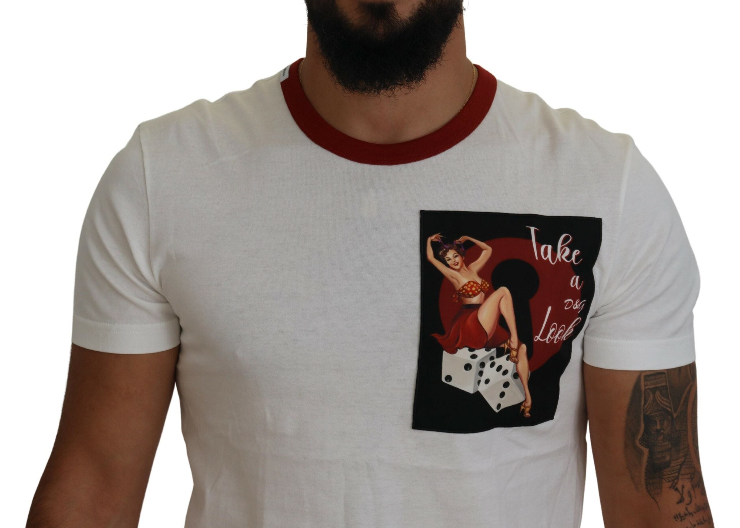 Cotton White Logo Print Crewneck T-shirt - ventzia