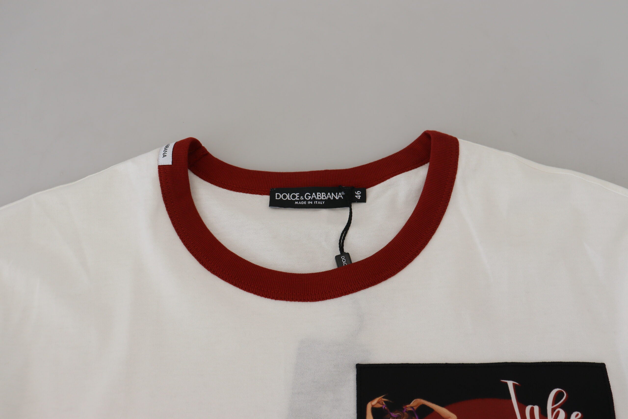 Cotton White Logo Print Crewneck T-shirt - ventzia