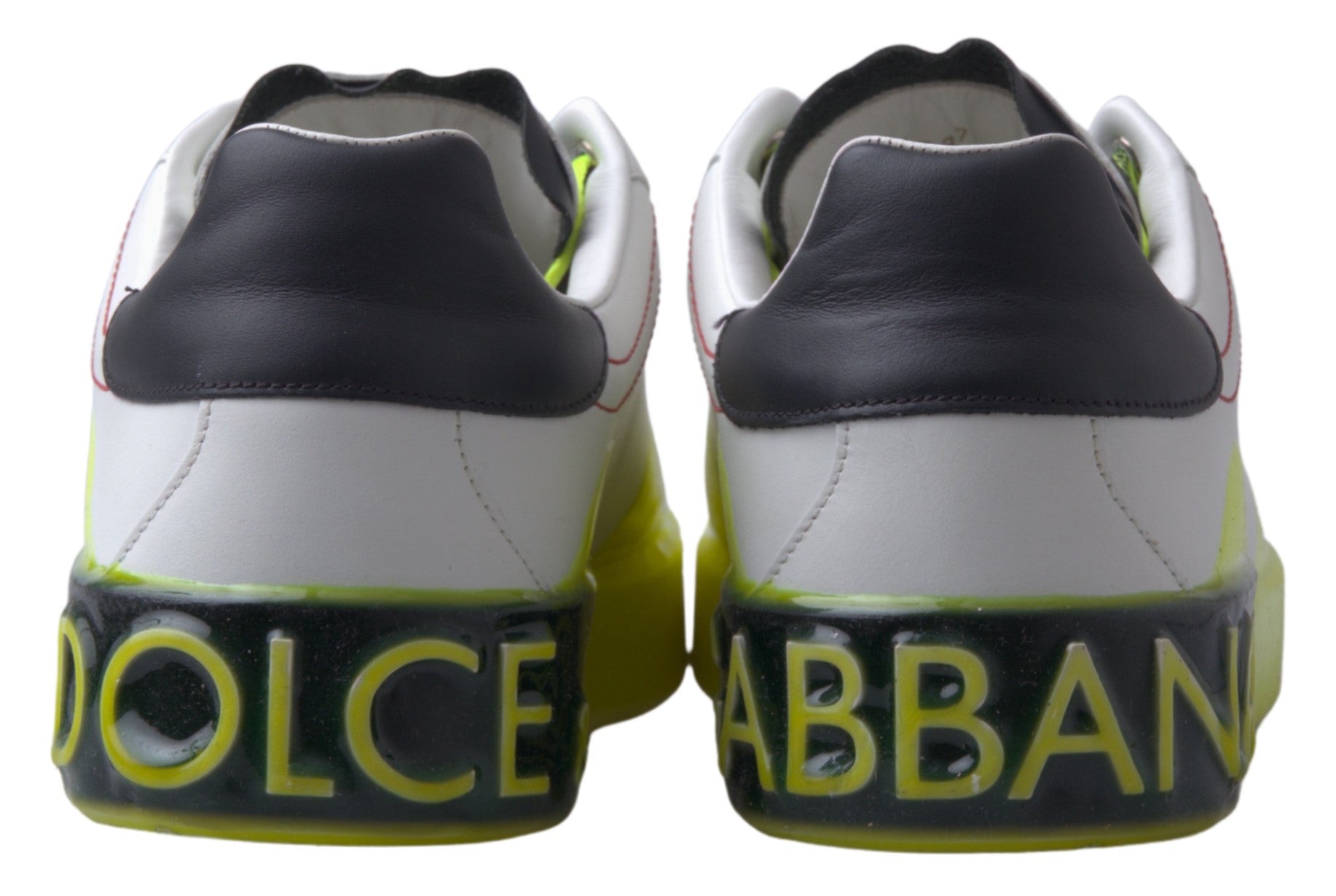 White Yellow Portofino Leather Sneakers Shoes - ventzia