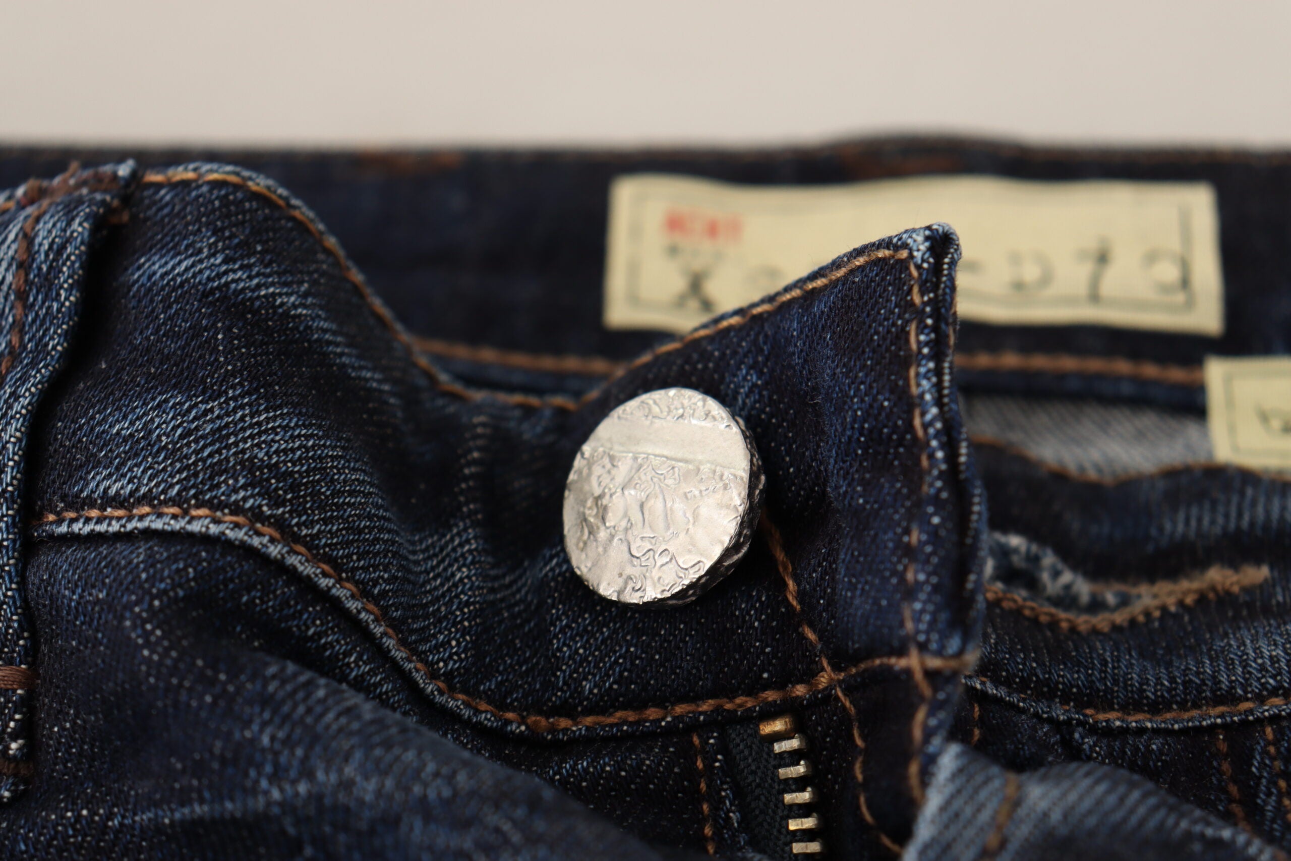 Blue Washed Cotton Low Waist Skinny Denim Jeans - ventzia