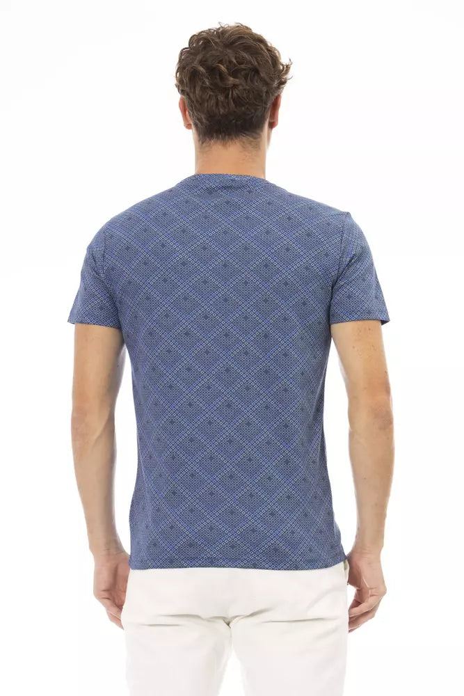 Blue Cotton Men T-Shirt - ventzia