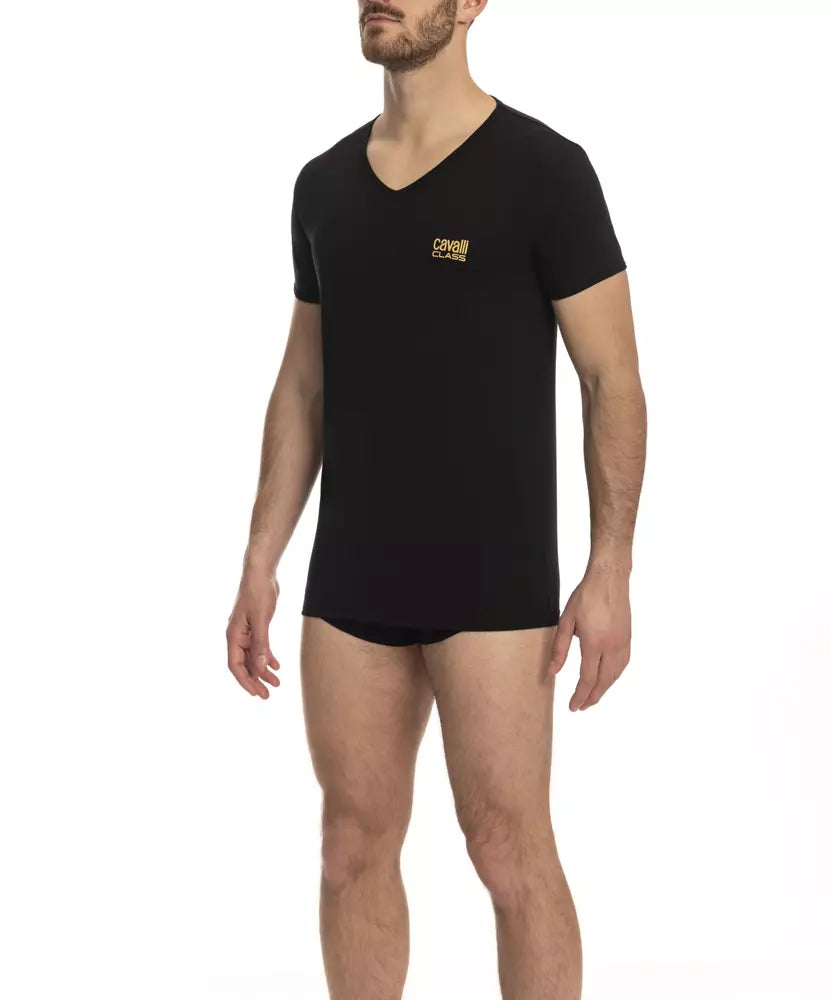 Black Cotton Men T-Shirt - ventzia