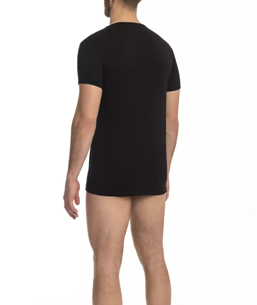 Black Cotton Men T-Shirt - ventzia