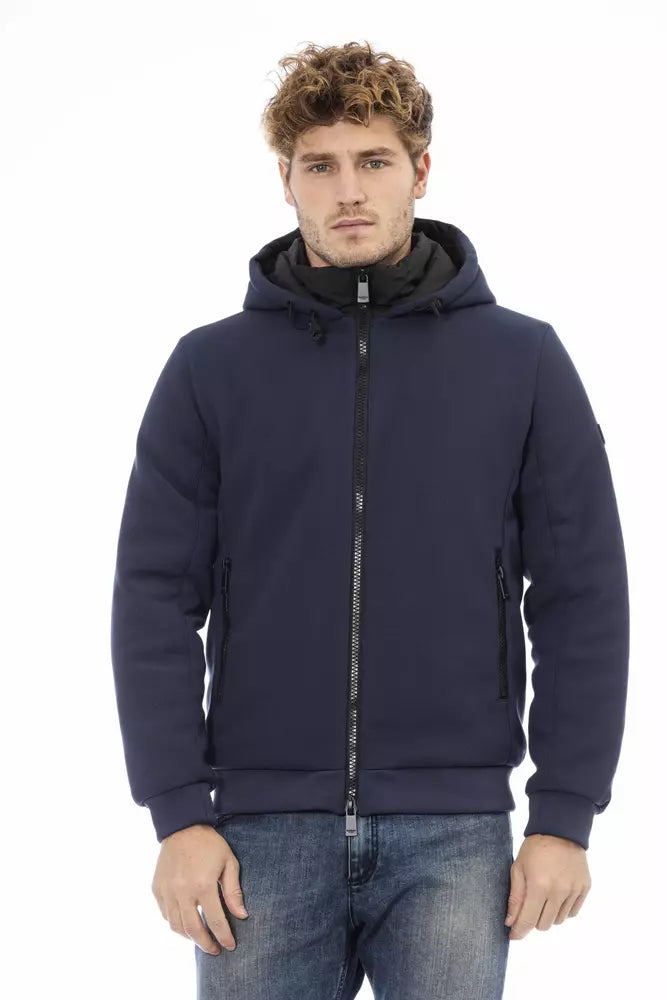 Blue Polyester Men Jacket - ventzia