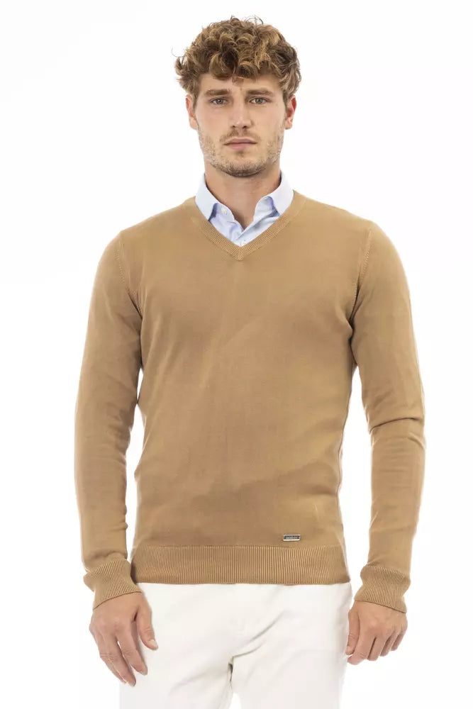 Beige Modal Men Sweater - ventzia