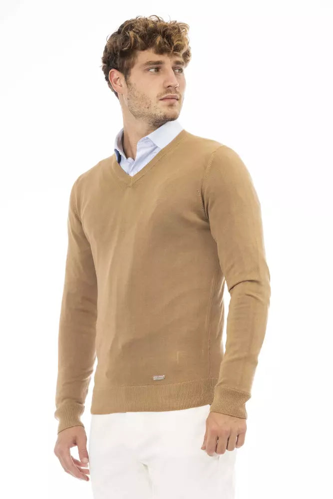 Beige Modal Men Sweater - ventzia